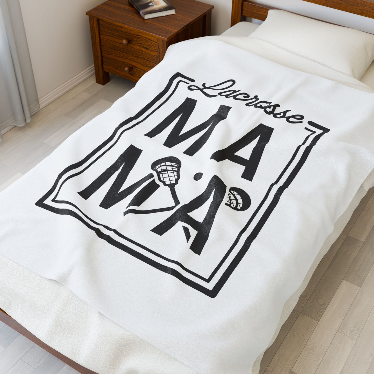 Lacrosse Mama Velveteen Plush Blanket