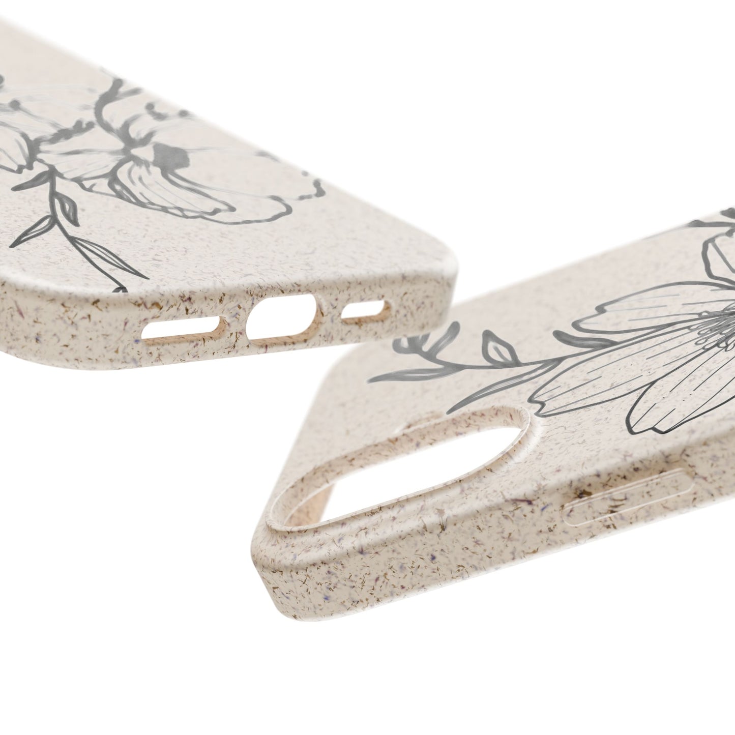 Eco-Friendly Floral Phone Case, Biodegradable Phone Cover, Sustainable Gift, Flower Design, Nature Lover, Green Product
