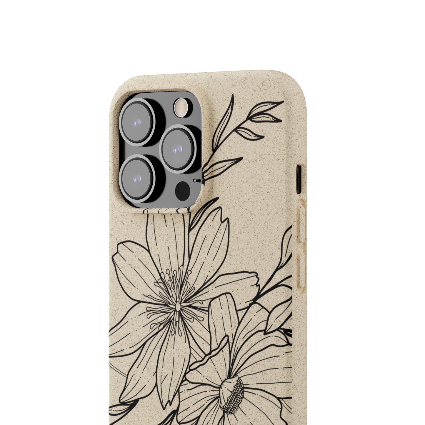 Eco-Friendly Floral Phone Case, Biodegradable Phone Cover, Sustainable Gift, Flower Design, Nature Lover, Green Product