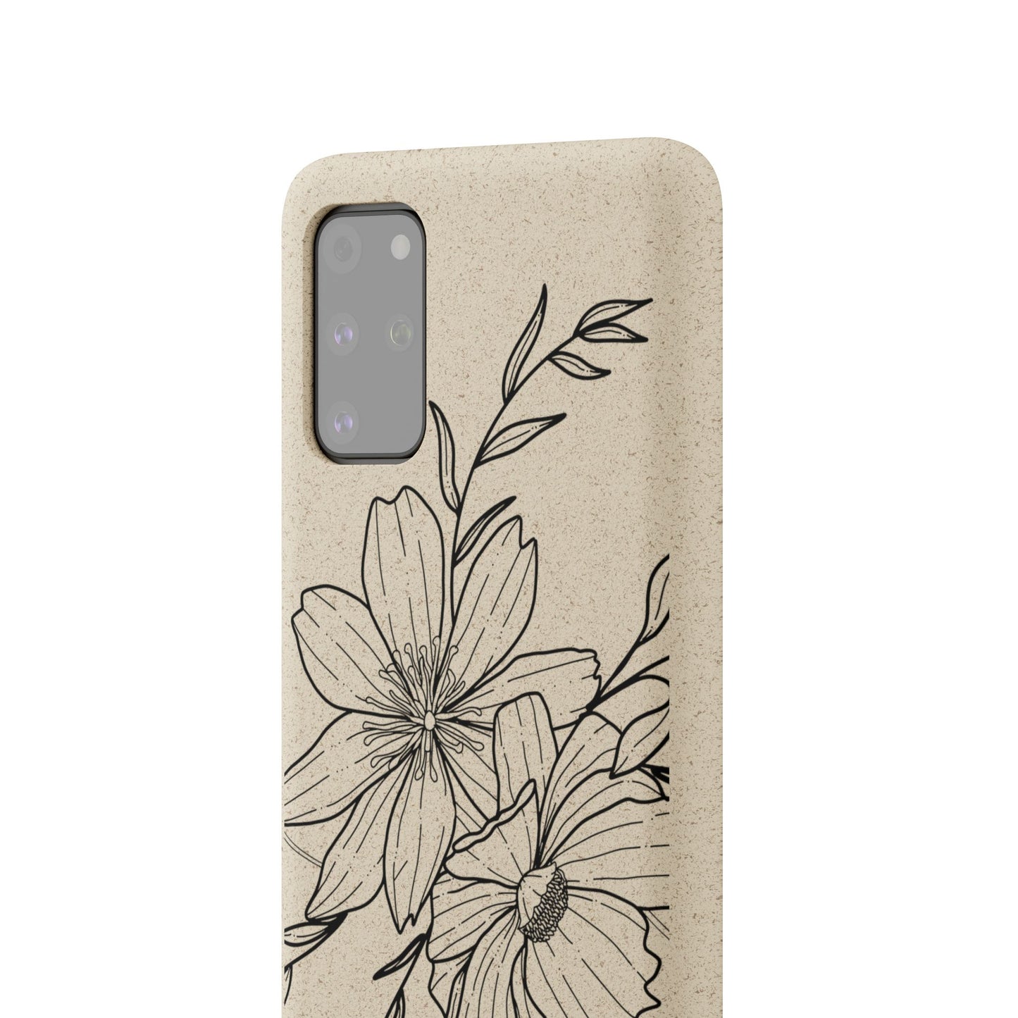 Eco-Friendly Floral Phone Case, Biodegradable Phone Cover, Sustainable Gift, Flower Design, Nature Lover, Green Product