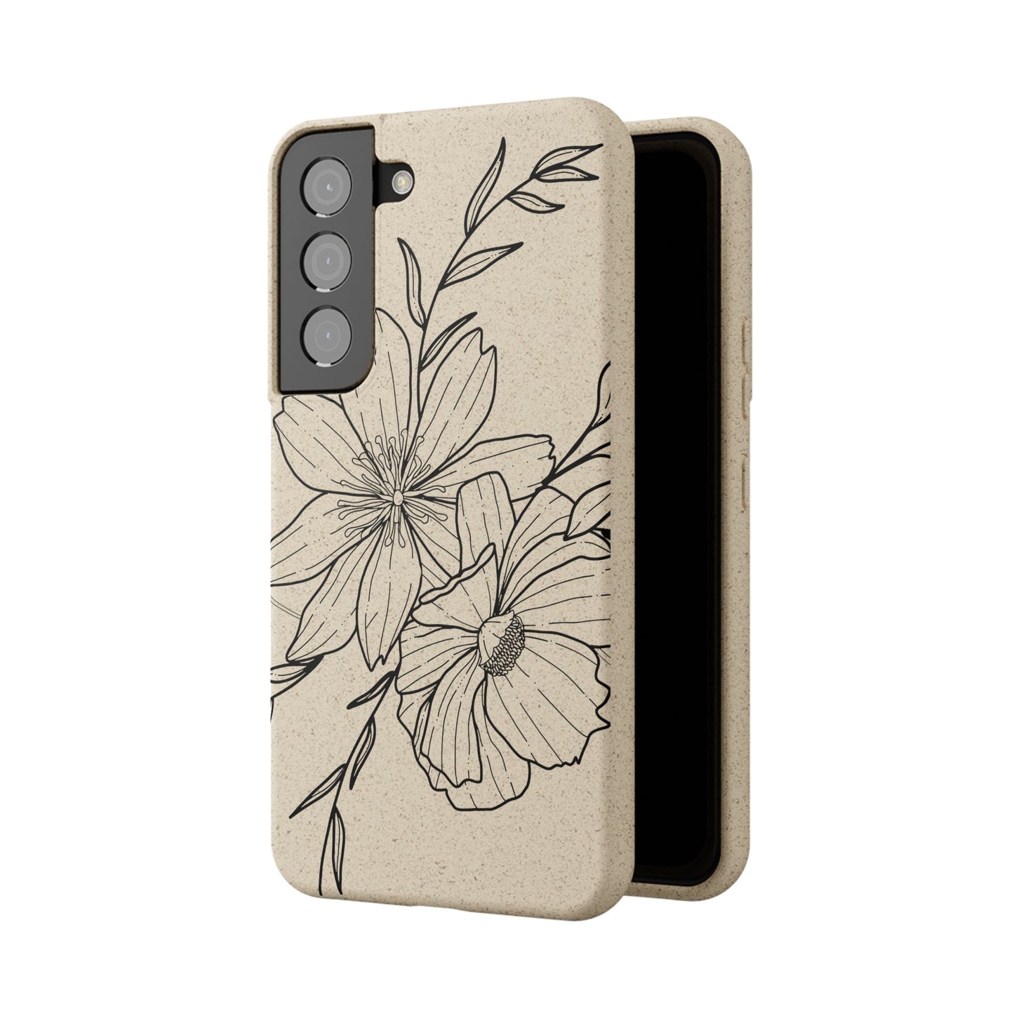 Eco-Friendly Floral Phone Case, Biodegradable Phone Cover, Sustainable Gift, Flower Design, Nature Lover, Green Product