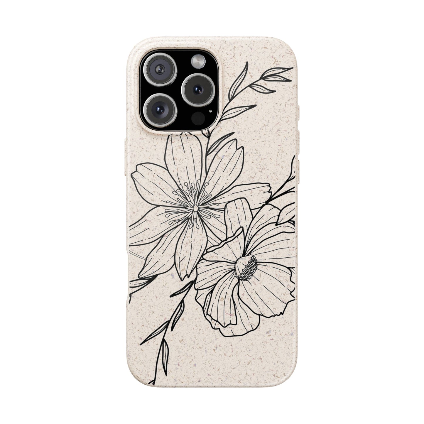 Eco-Friendly Floral Phone Case, Biodegradable Phone Cover, Sustainable Gift, Flower Design, Nature Lover, Green Product