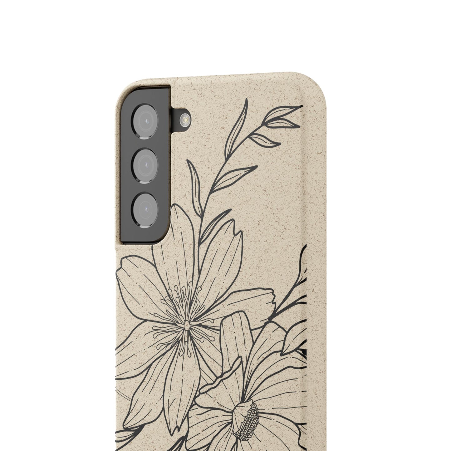 Eco-Friendly Floral Phone Case, Biodegradable Phone Cover, Sustainable Gift, Flower Design, Nature Lover, Green Product