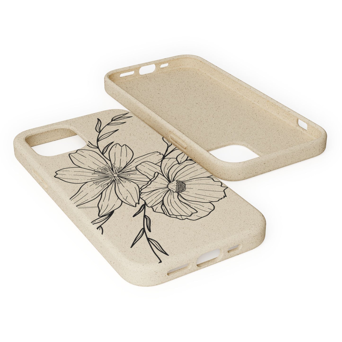 Eco-Friendly Floral Phone Case, Biodegradable Phone Cover, Sustainable Gift, Flower Design, Nature Lover, Green Product