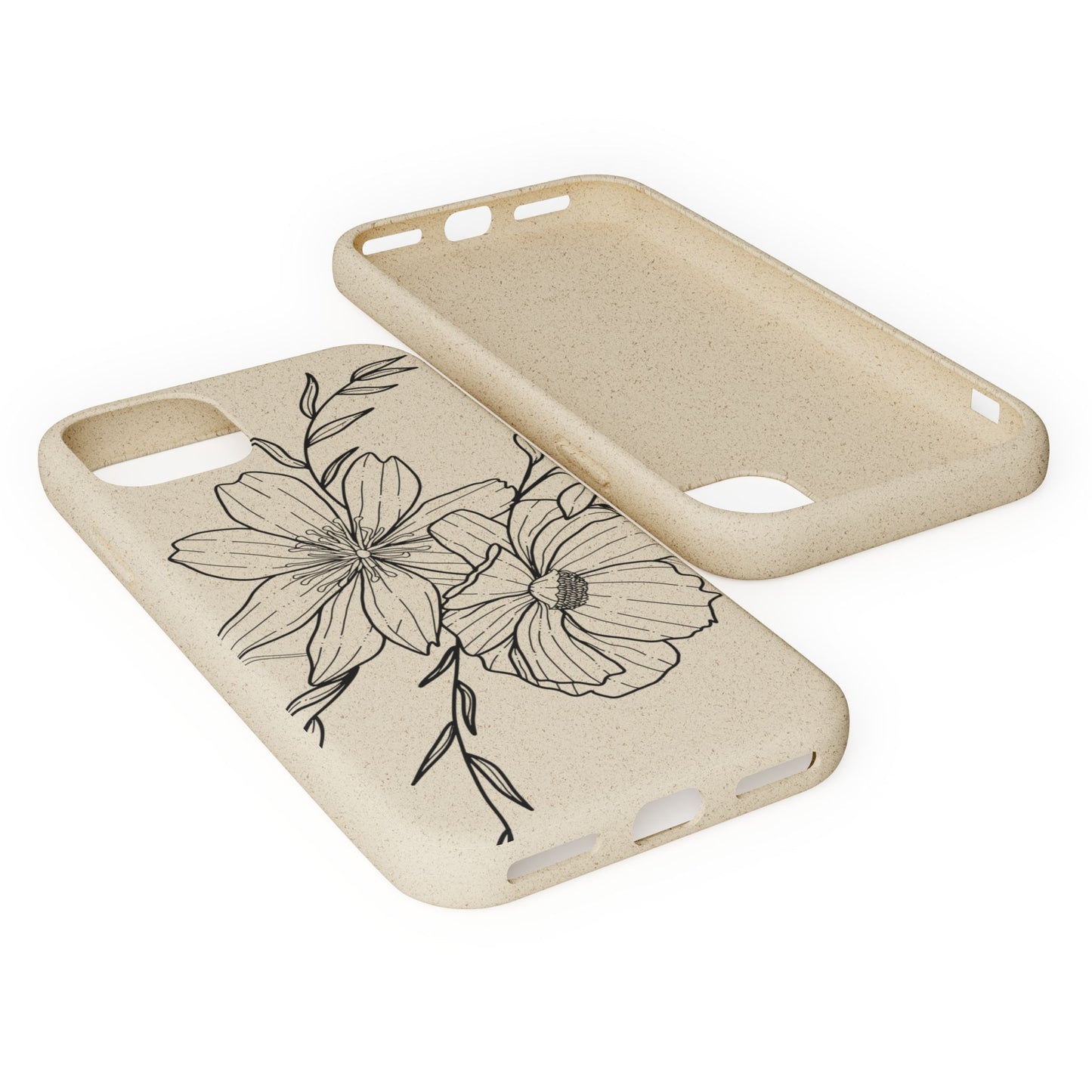 Eco-Friendly Floral Phone Case, Biodegradable Phone Cover, Sustainable Gift, Flower Design, Nature Lover, Green Product