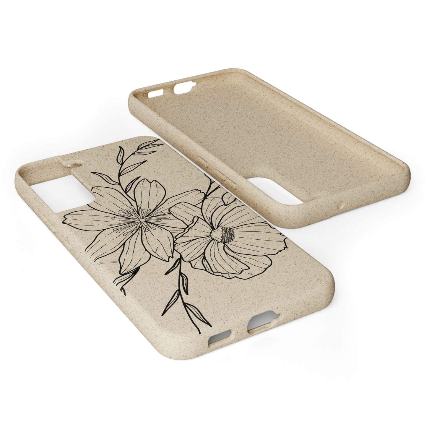 Eco-Friendly Floral Phone Case, Biodegradable Phone Cover, Sustainable Gift, Flower Design, Nature Lover, Green Product