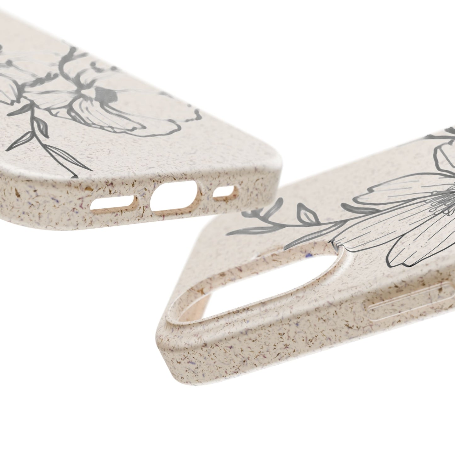 Eco-Friendly Floral Phone Case, Biodegradable Phone Cover, Sustainable Gift, Flower Design, Nature Lover, Green Product