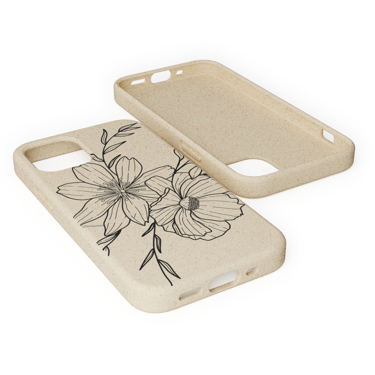 Eco-Friendly Floral Phone Case, Biodegradable Phone Cover, Sustainable Gift, Flower Design, Nature Lover, Green Product