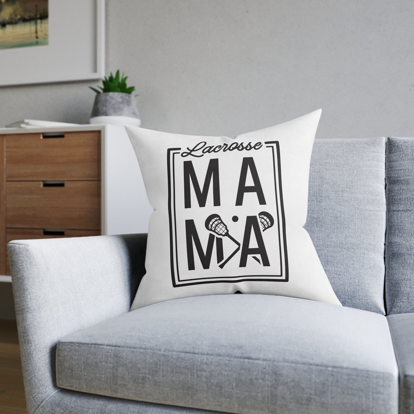 Lacrosse Mama Throw Pillow