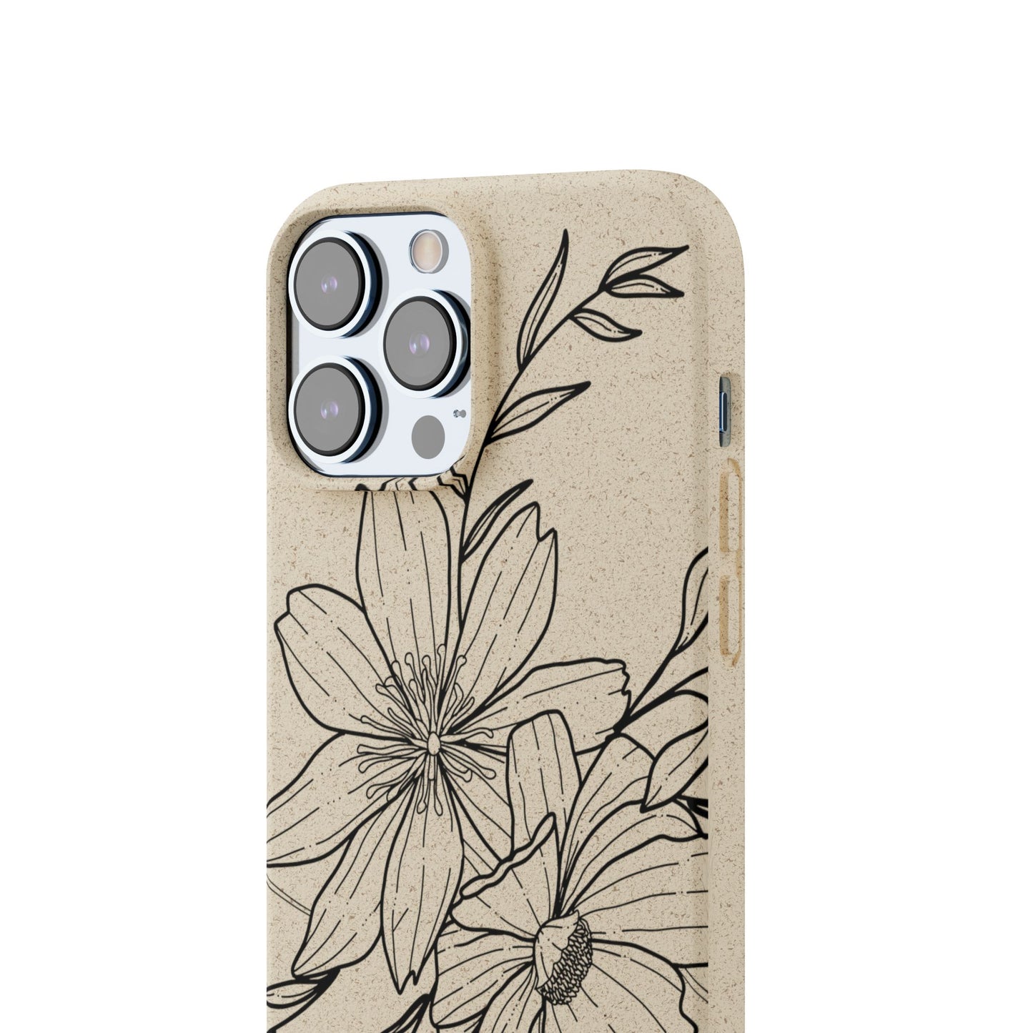 Eco-Friendly Floral Phone Case, Biodegradable Phone Cover, Sustainable Gift, Flower Design, Nature Lover, Green Product