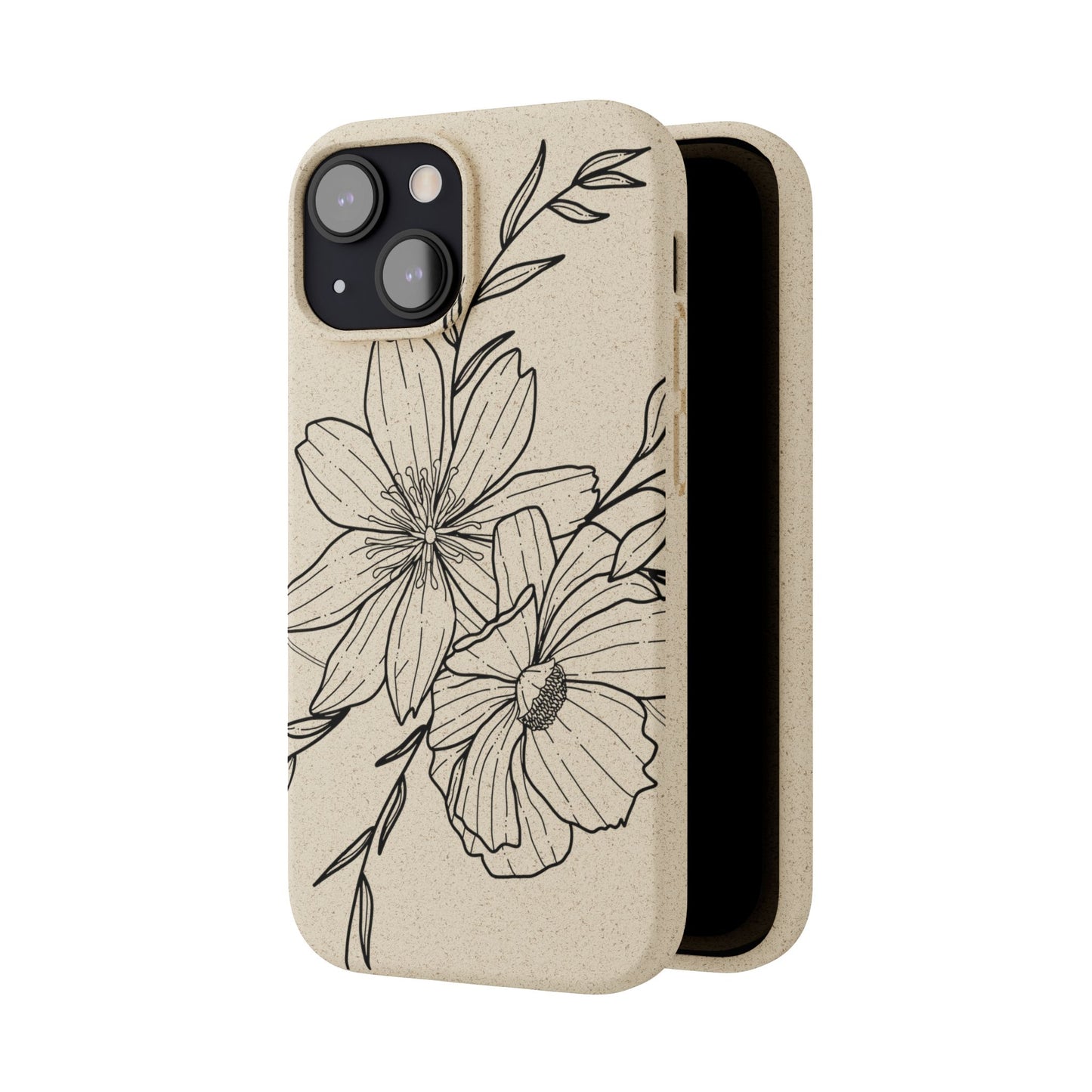 Eco-Friendly Floral Phone Case, Biodegradable Phone Cover, Sustainable Gift, Flower Design, Nature Lover, Green Product