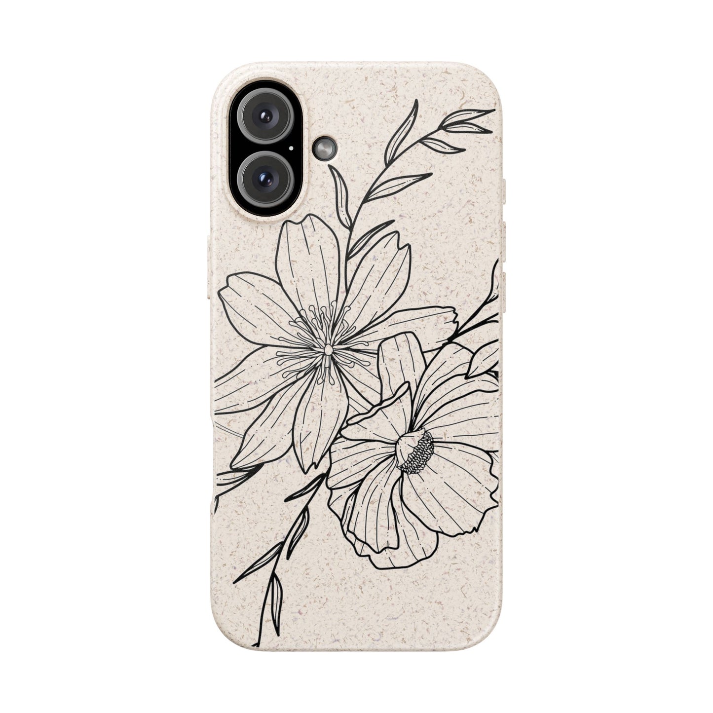 Eco-Friendly Floral Phone Case, Biodegradable Phone Cover, Sustainable Gift, Flower Design, Nature Lover, Green Product