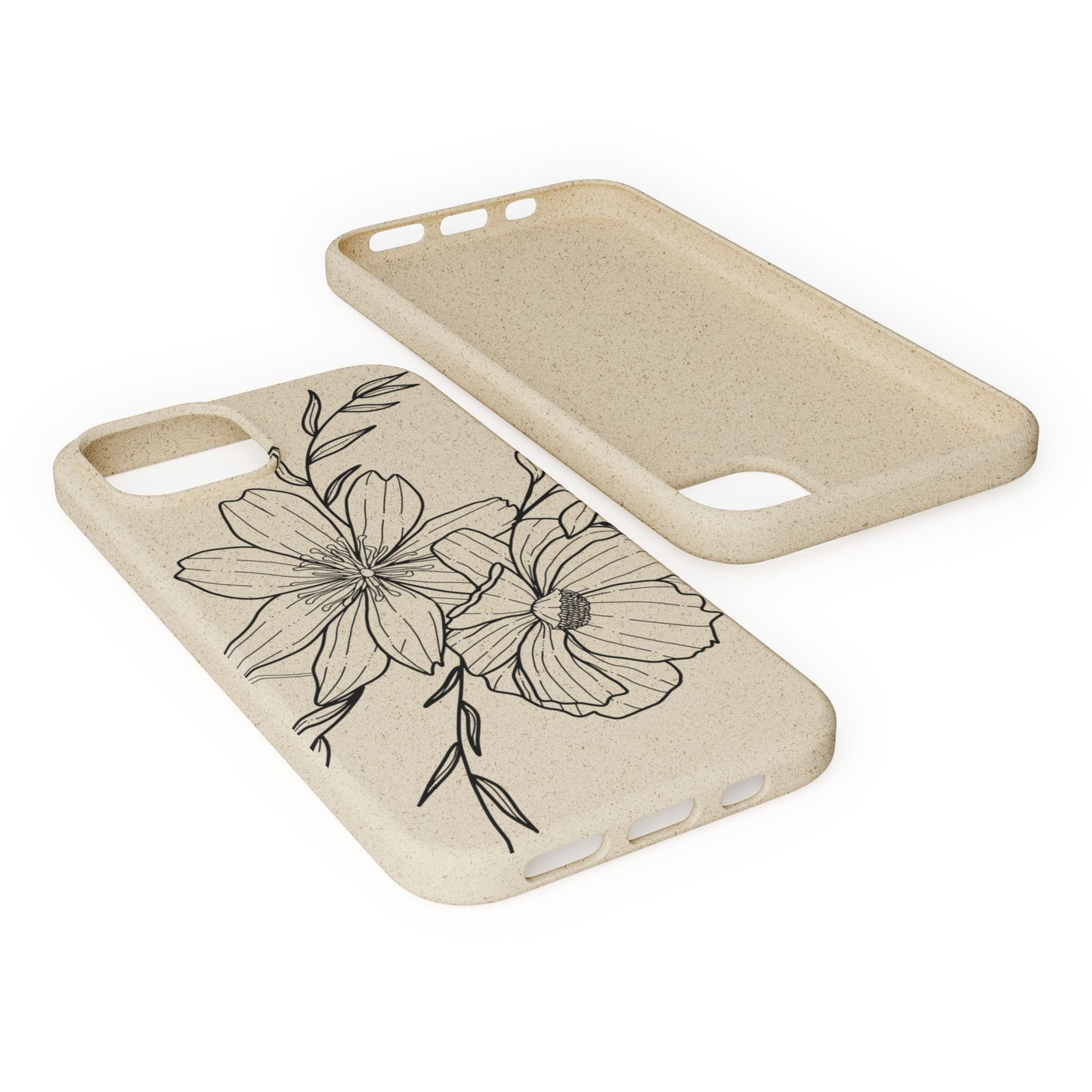 Eco-Friendly Floral Phone Case, Biodegradable Phone Cover, Sustainable Gift, Flower Design, Nature Lover, Green Product