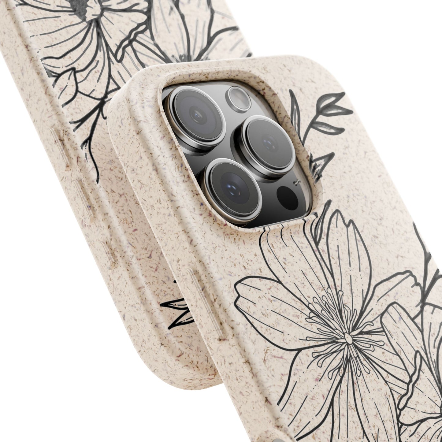 Eco-Friendly Floral Phone Case, Biodegradable Phone Cover, Sustainable Gift, Flower Design, Nature Lover, Green Product