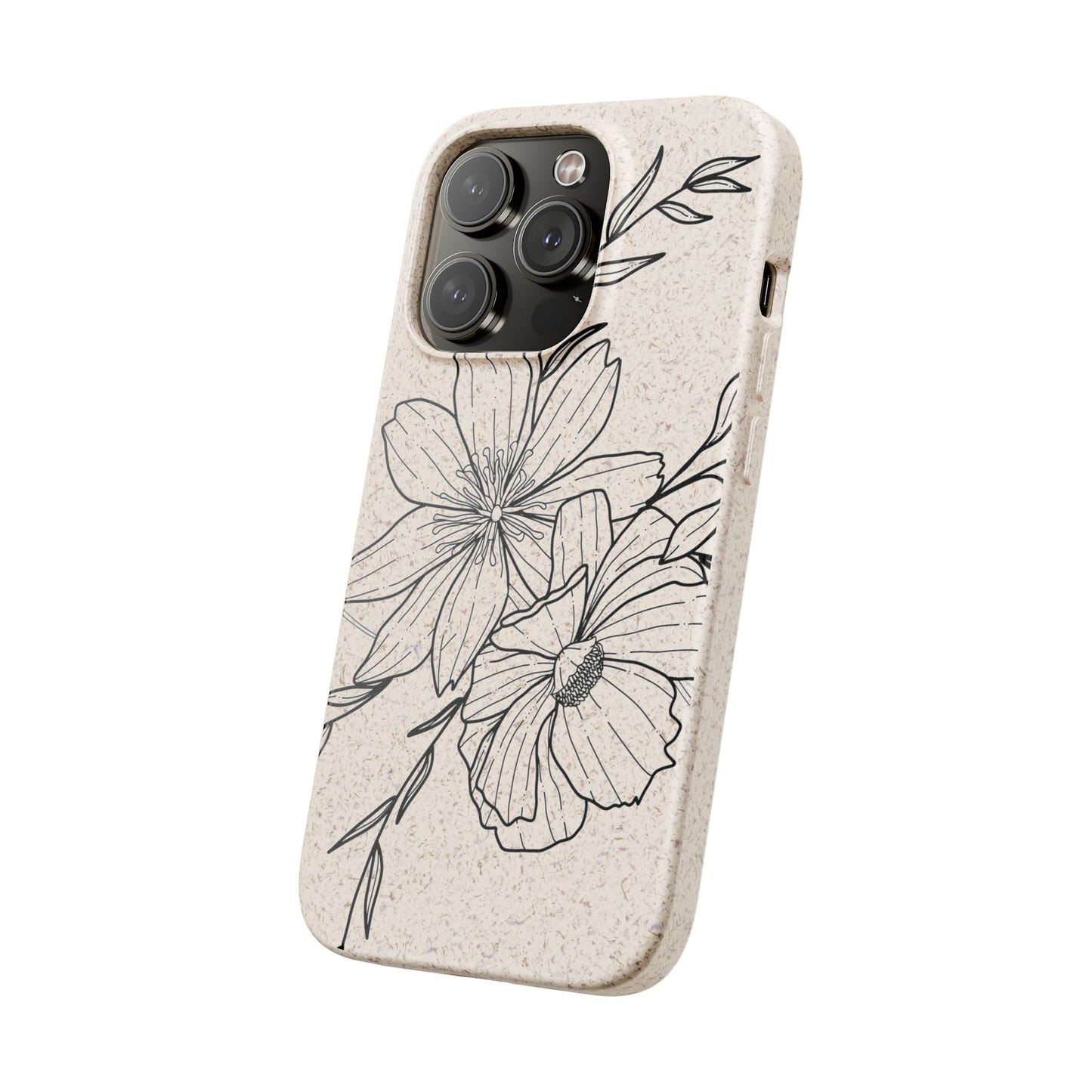 Eco-Friendly Floral Phone Case, Biodegradable Phone Cover, Sustainable Gift, Flower Design, Nature Lover, Green Product