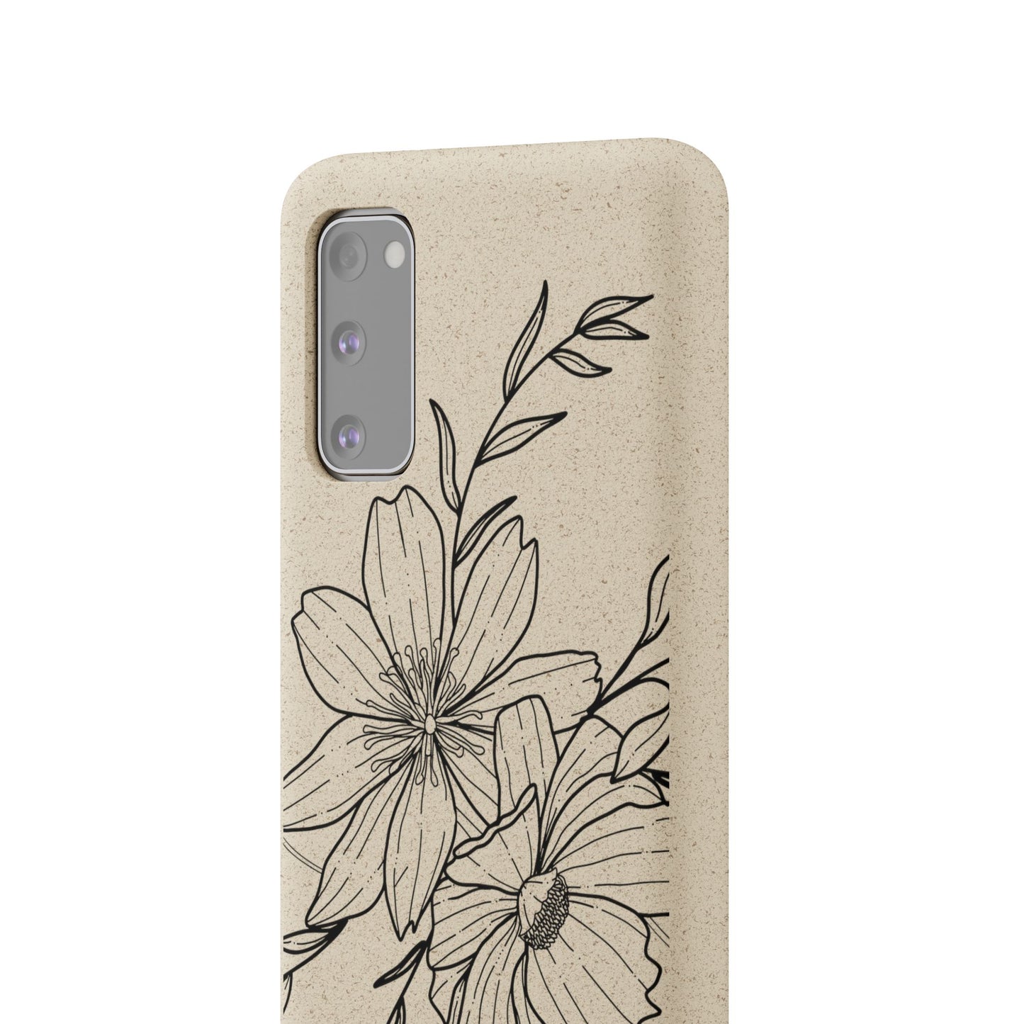 Eco-Friendly Floral Phone Case, Biodegradable Phone Cover, Sustainable Gift, Flower Design, Nature Lover, Green Product