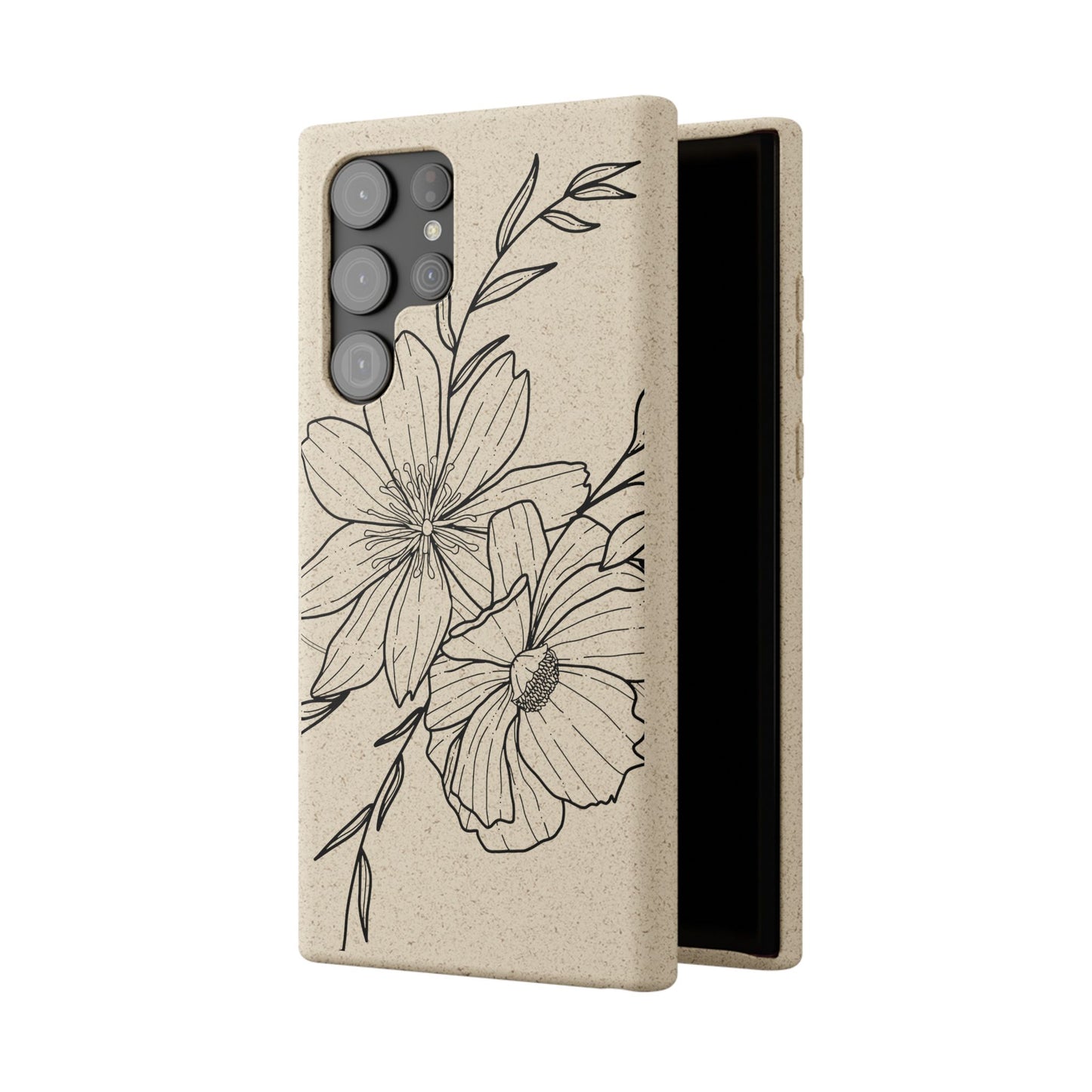 Eco-Friendly Floral Phone Case, Biodegradable Phone Cover, Sustainable Gift, Flower Design, Nature Lover, Green Product