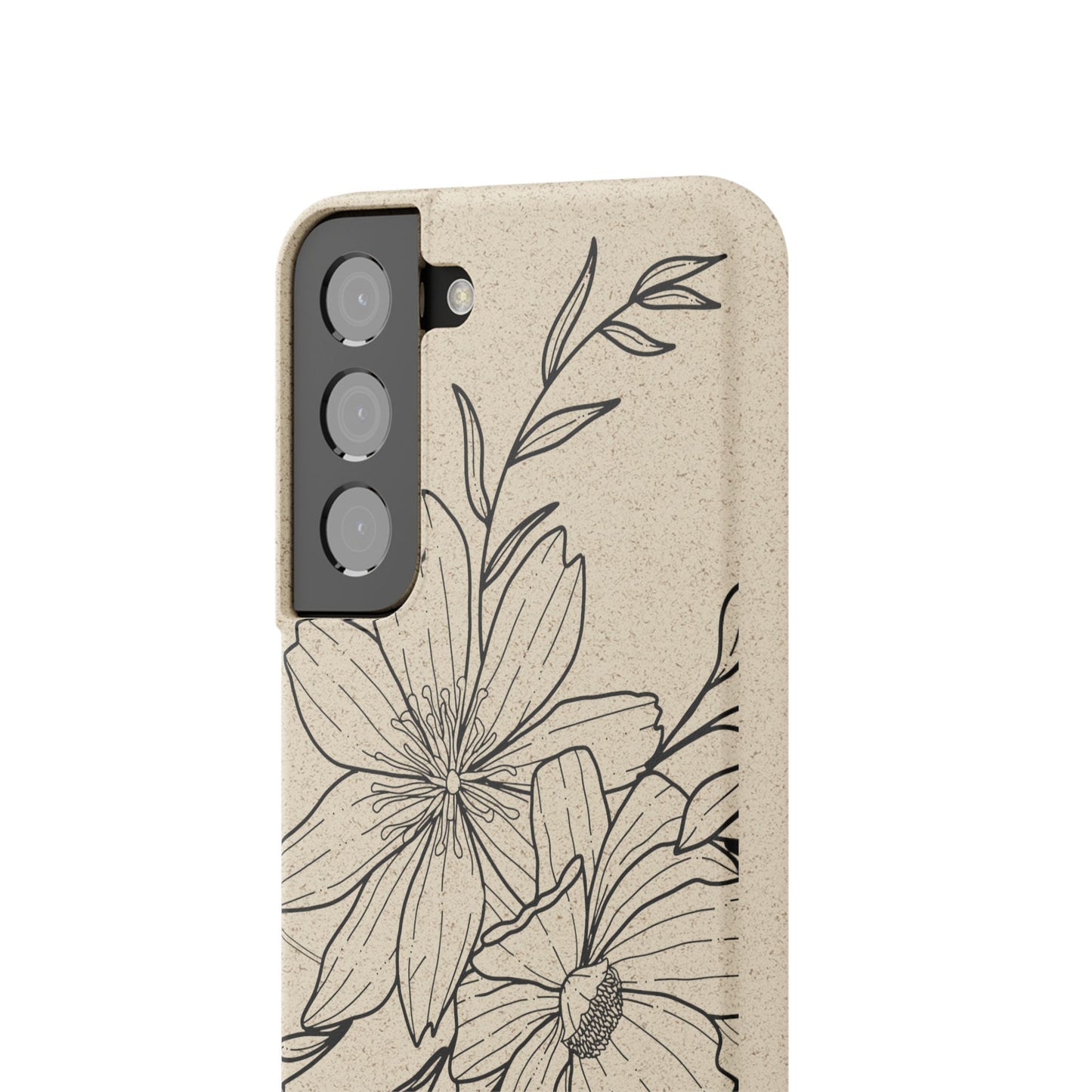 Eco-Friendly Floral Phone Case, Biodegradable Phone Cover, Sustainable Gift, Flower Design, Nature Lover, Green Product