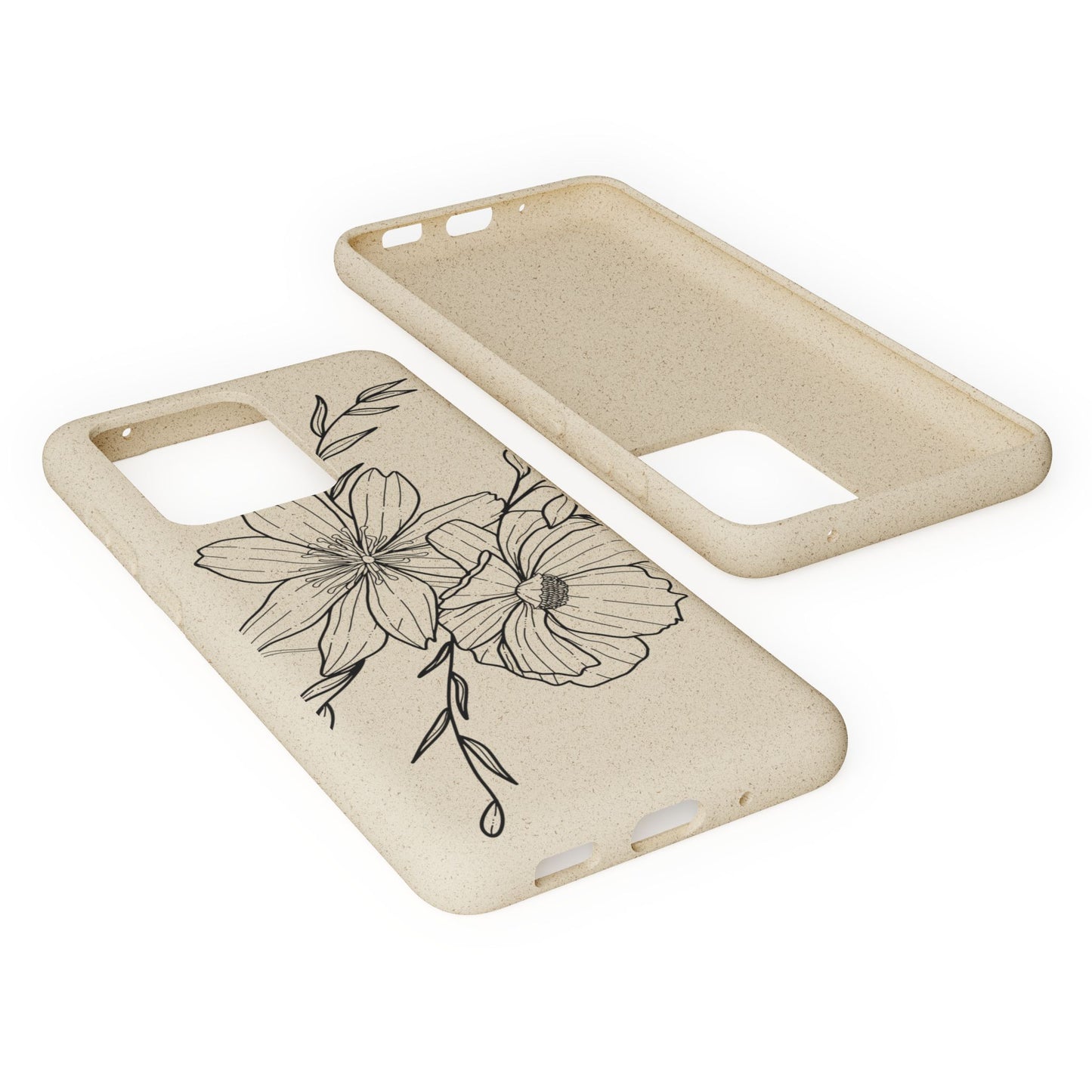 Eco-Friendly Floral Phone Case, Biodegradable Phone Cover, Sustainable Gift, Flower Design, Nature Lover, Green Product