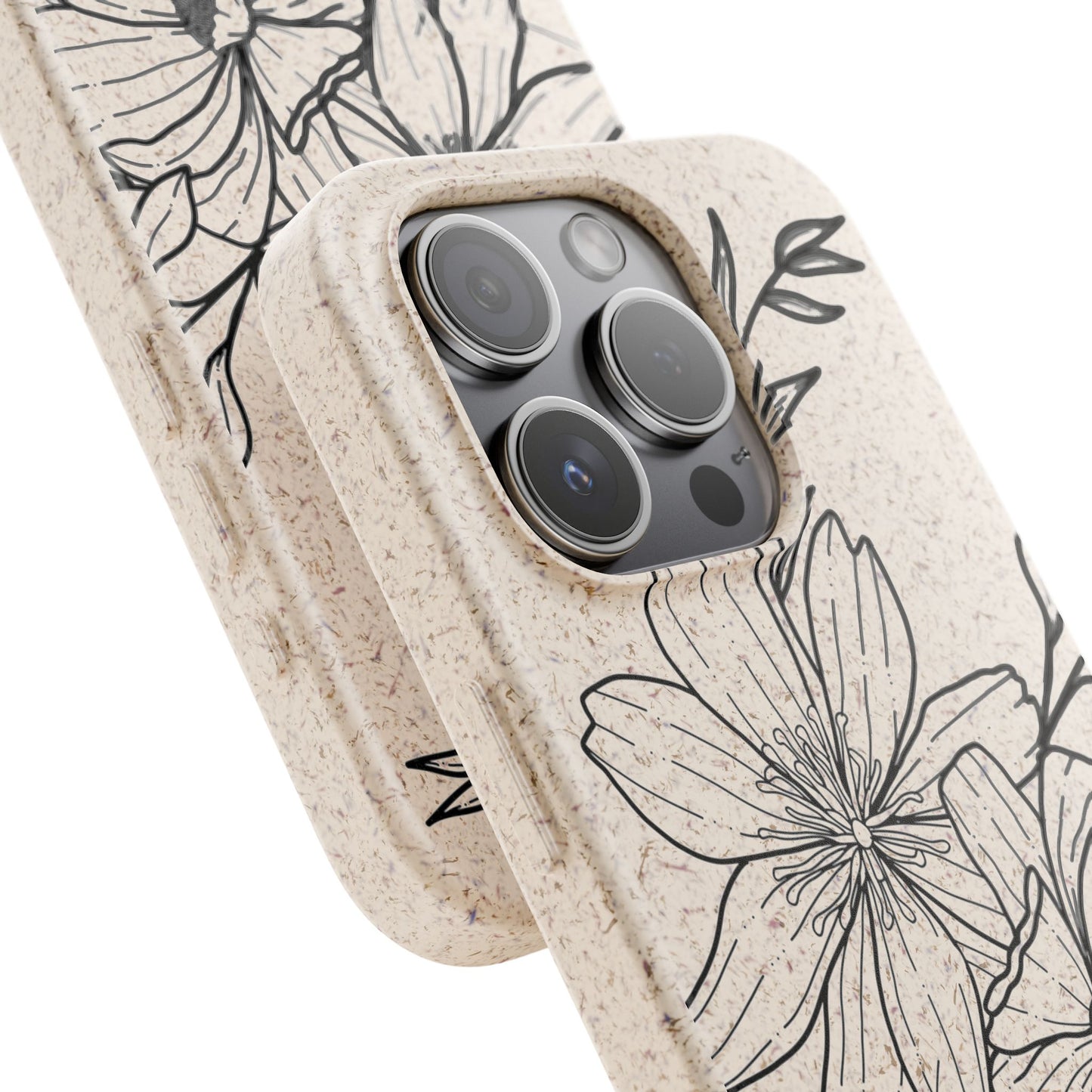 Eco-Friendly Floral Phone Case, Biodegradable Phone Cover, Sustainable Gift, Flower Design, Nature Lover, Green Product