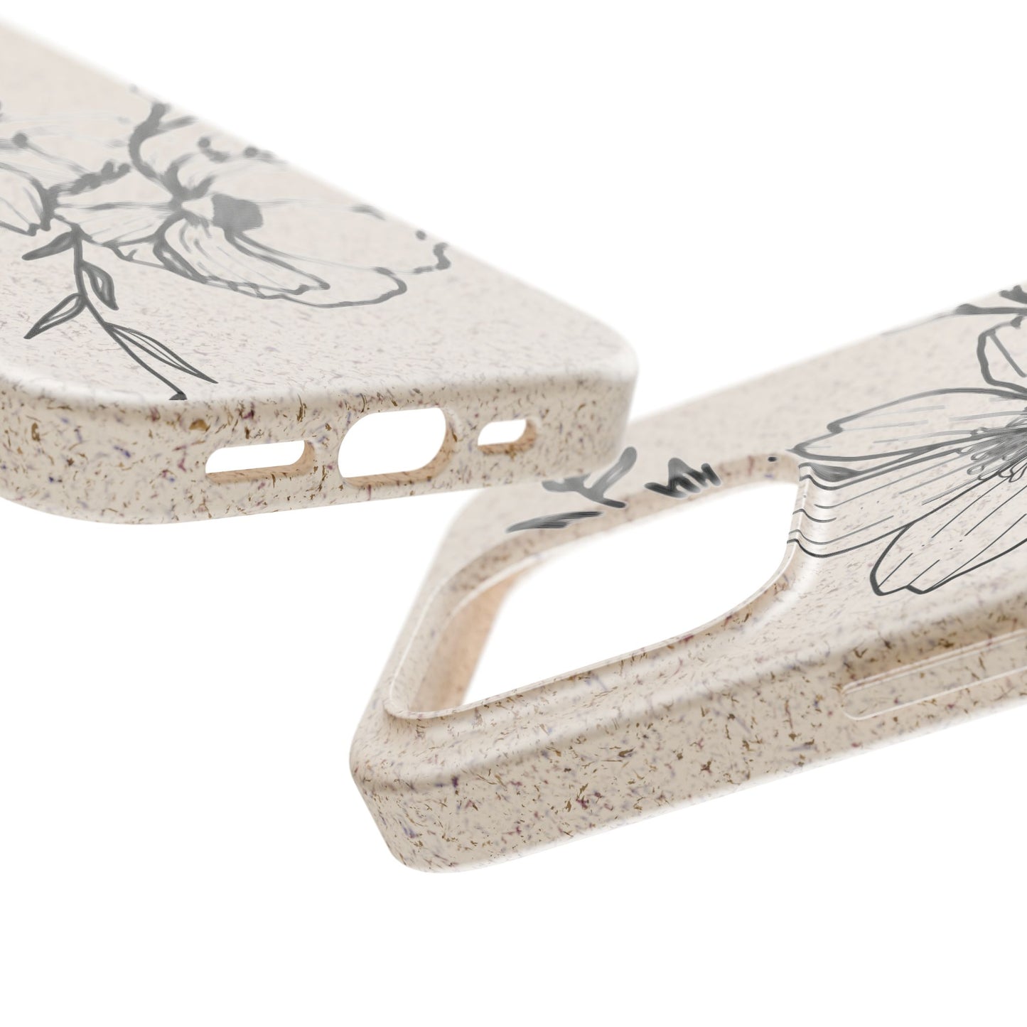 Eco-Friendly Floral Phone Case, Biodegradable Phone Cover, Sustainable Gift, Flower Design, Nature Lover, Green Product