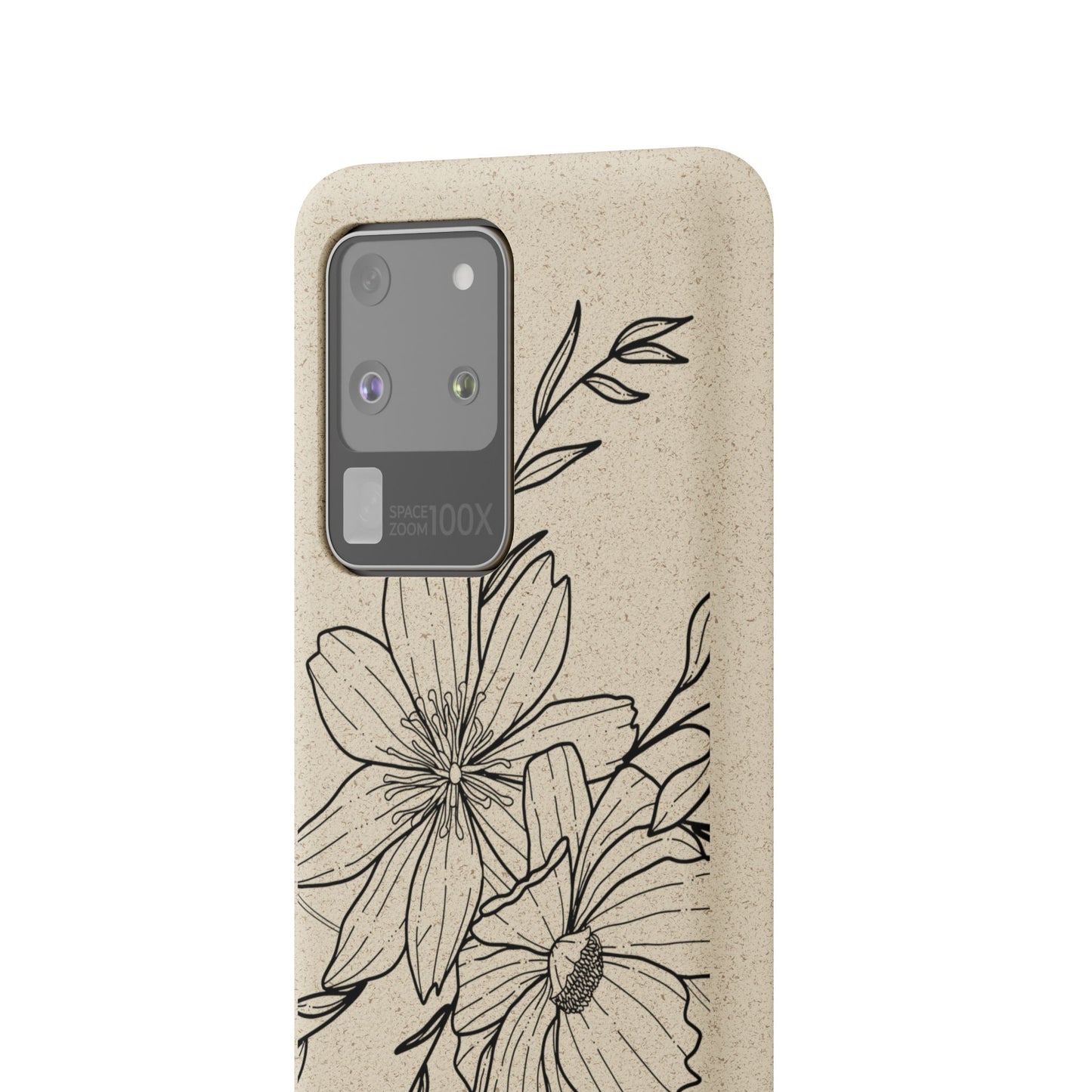 Eco-Friendly Floral Phone Case, Biodegradable Phone Cover, Sustainable Gift, Flower Design, Nature Lover, Green Product