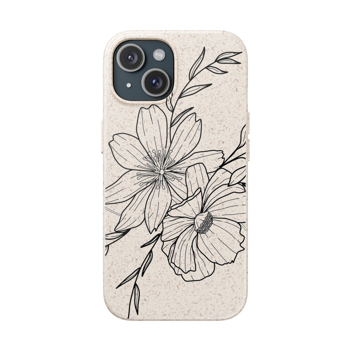 Eco-Friendly Floral Phone Case, Biodegradable Phone Cover, Sustainable Gift, Flower Design, Nature Lover, Green Product
