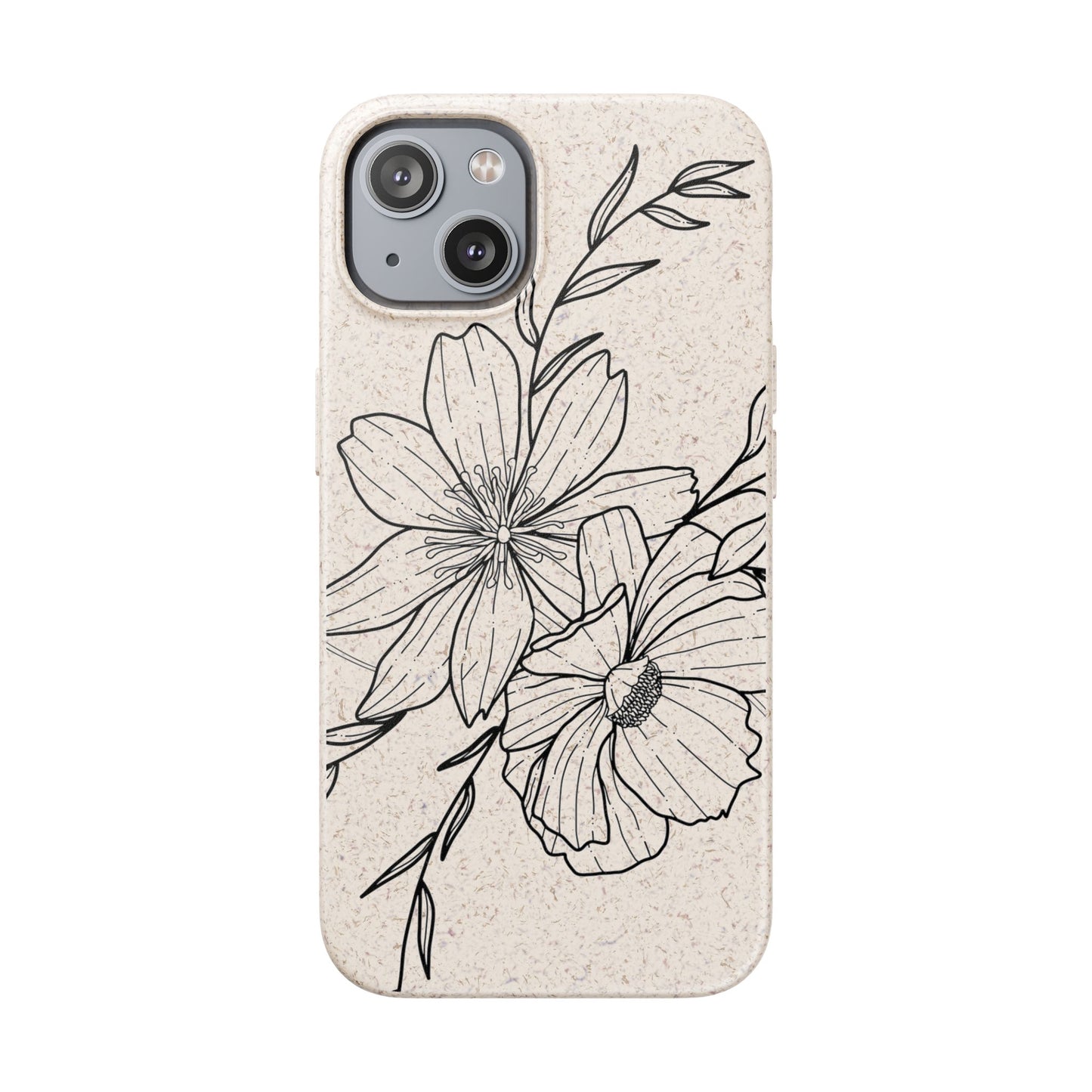 Eco-Friendly Floral Phone Case, Biodegradable Phone Cover, Sustainable Gift, Flower Design, Nature Lover, Green Product