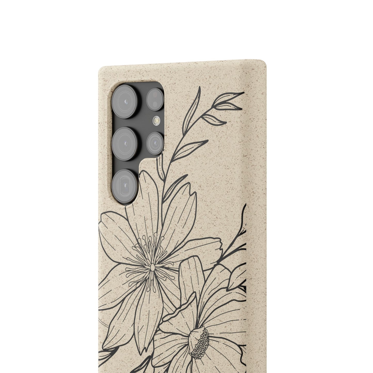 Eco-Friendly Floral Phone Case, Biodegradable Phone Cover, Sustainable Gift, Flower Design, Nature Lover, Green Product