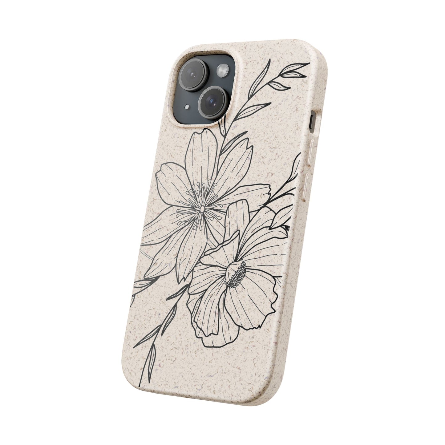 Eco-Friendly Floral Phone Case, Biodegradable Phone Cover, Sustainable Gift, Flower Design, Nature Lover, Green Product
