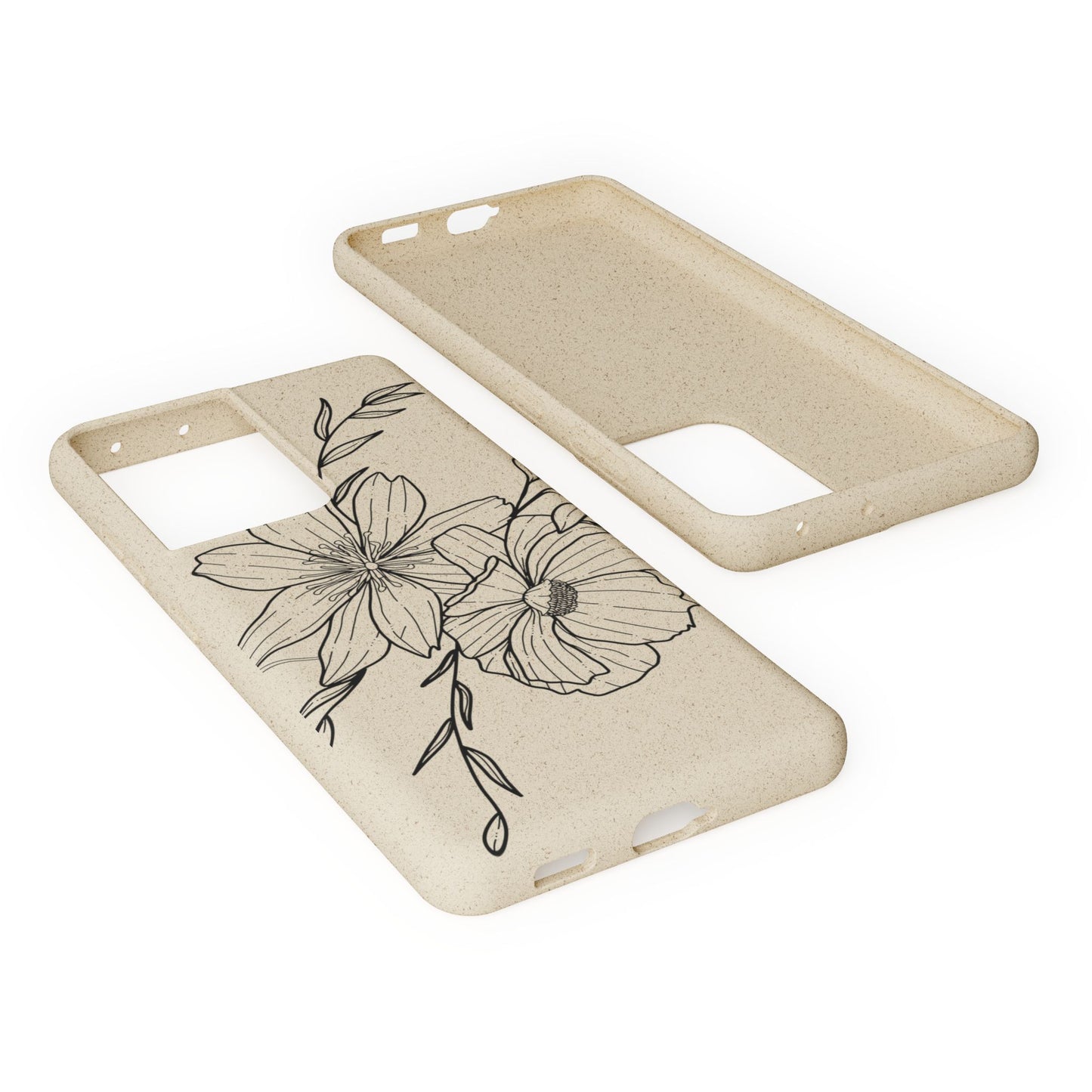 Eco-Friendly Floral Phone Case, Biodegradable Phone Cover, Sustainable Gift, Flower Design, Nature Lover, Green Product