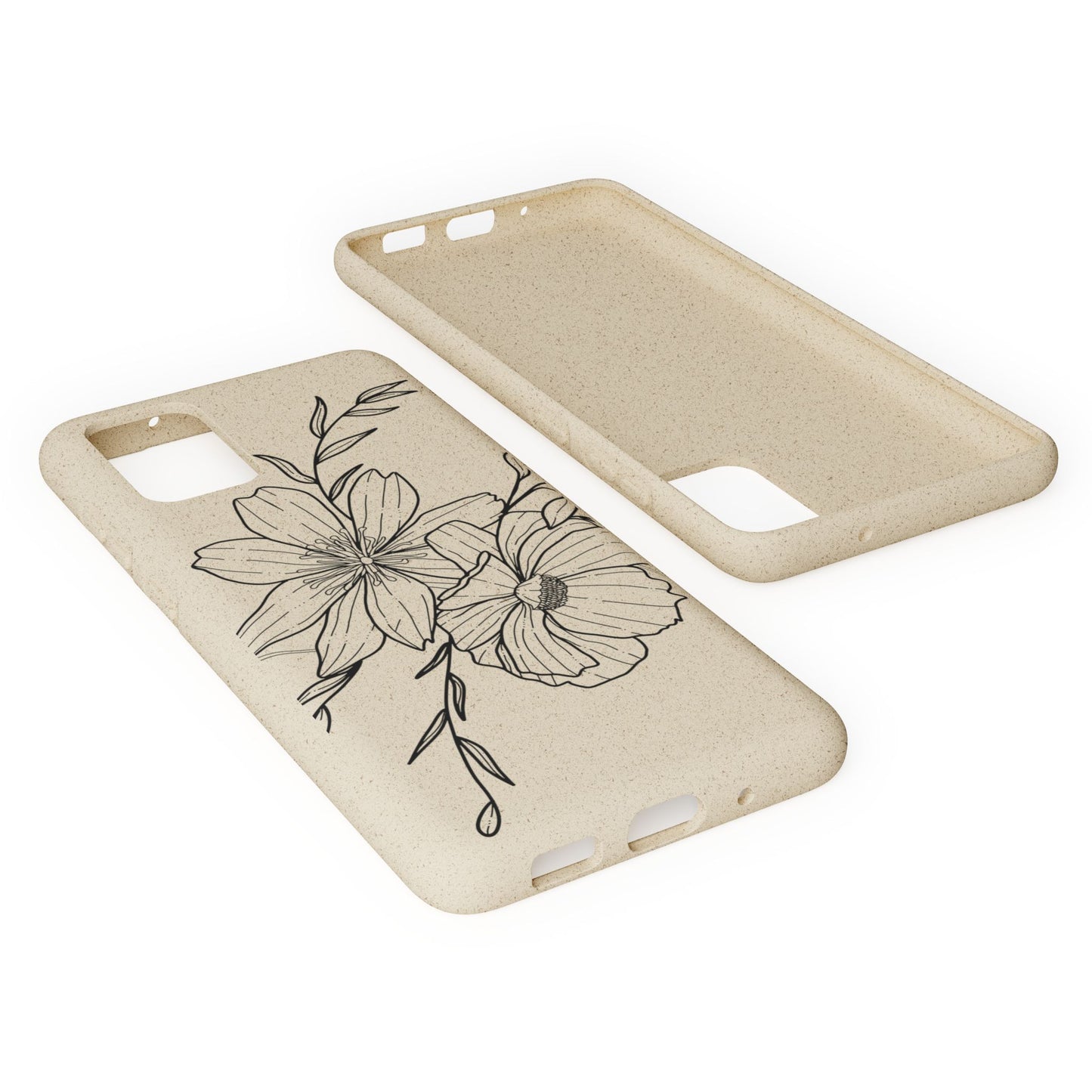 Eco-Friendly Floral Phone Case, Biodegradable Phone Cover, Sustainable Gift, Flower Design, Nature Lover, Green Product