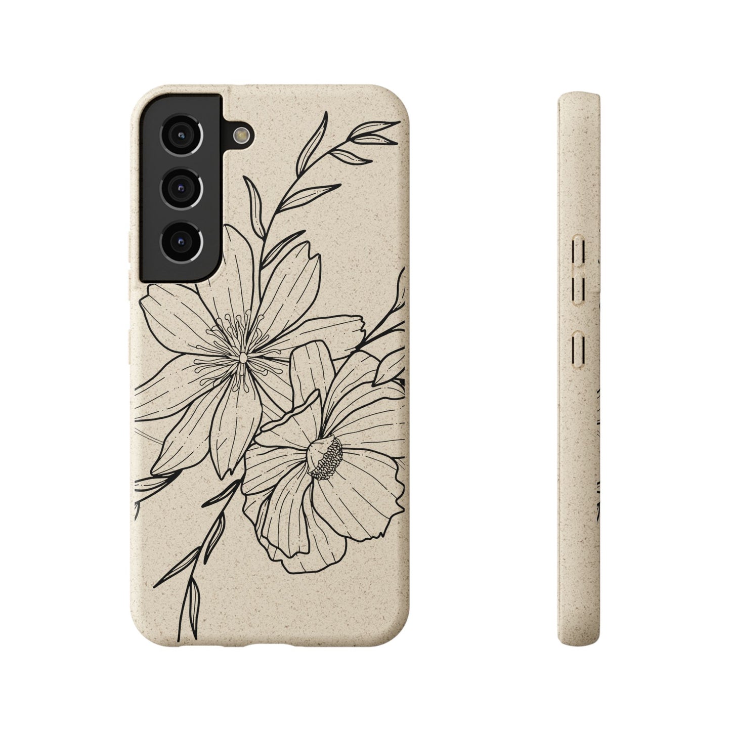 Eco-Friendly Floral Phone Case, Biodegradable Phone Cover, Sustainable Gift, Flower Design, Nature Lover, Green Product