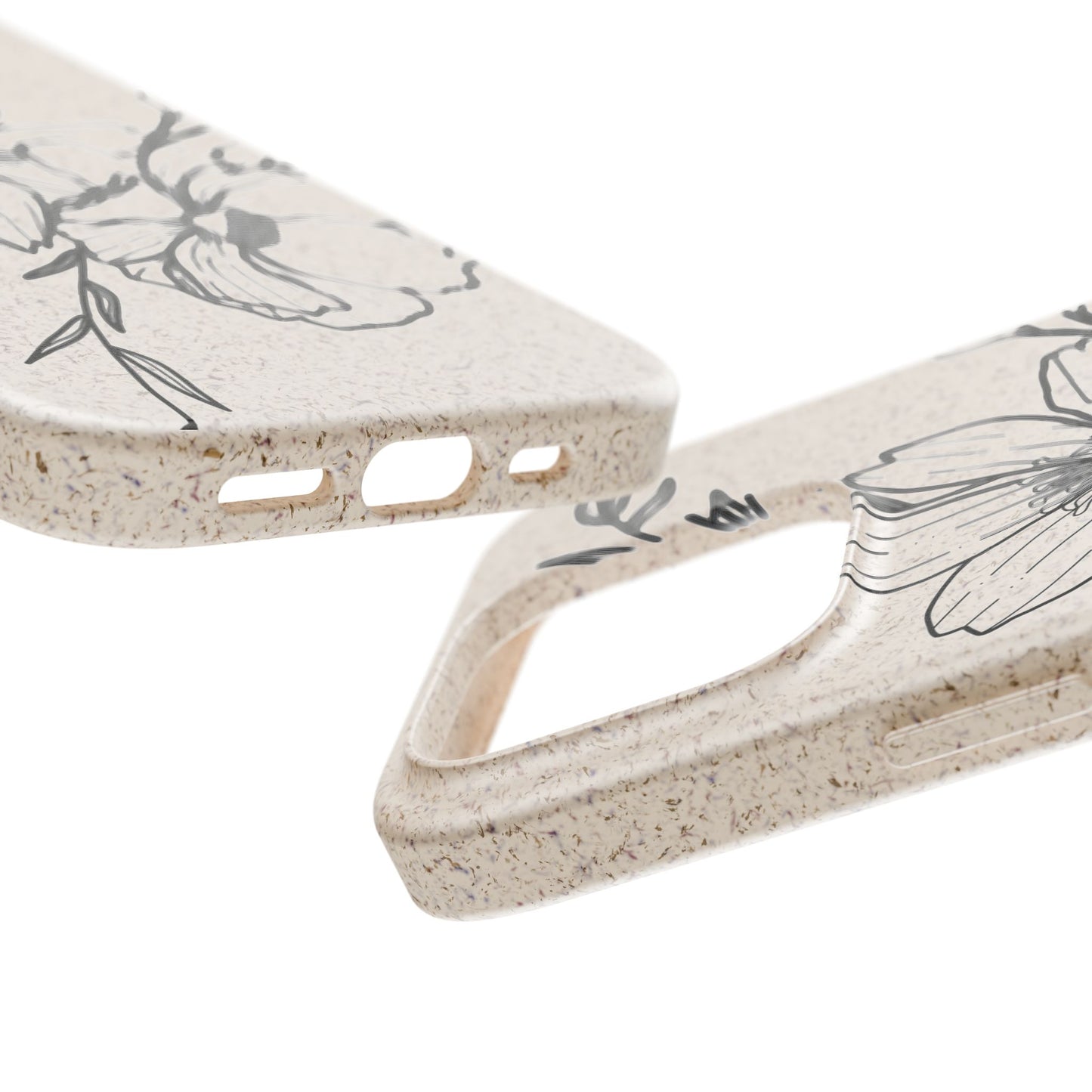 Eco-Friendly Floral Phone Case, Biodegradable Phone Cover, Sustainable Gift, Flower Design, Nature Lover, Green Product