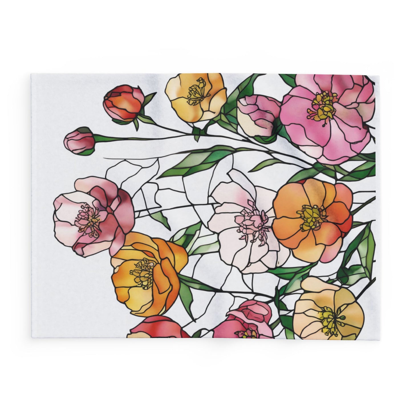 Arctic Fleece Blanket - Vibrant Floral Peony