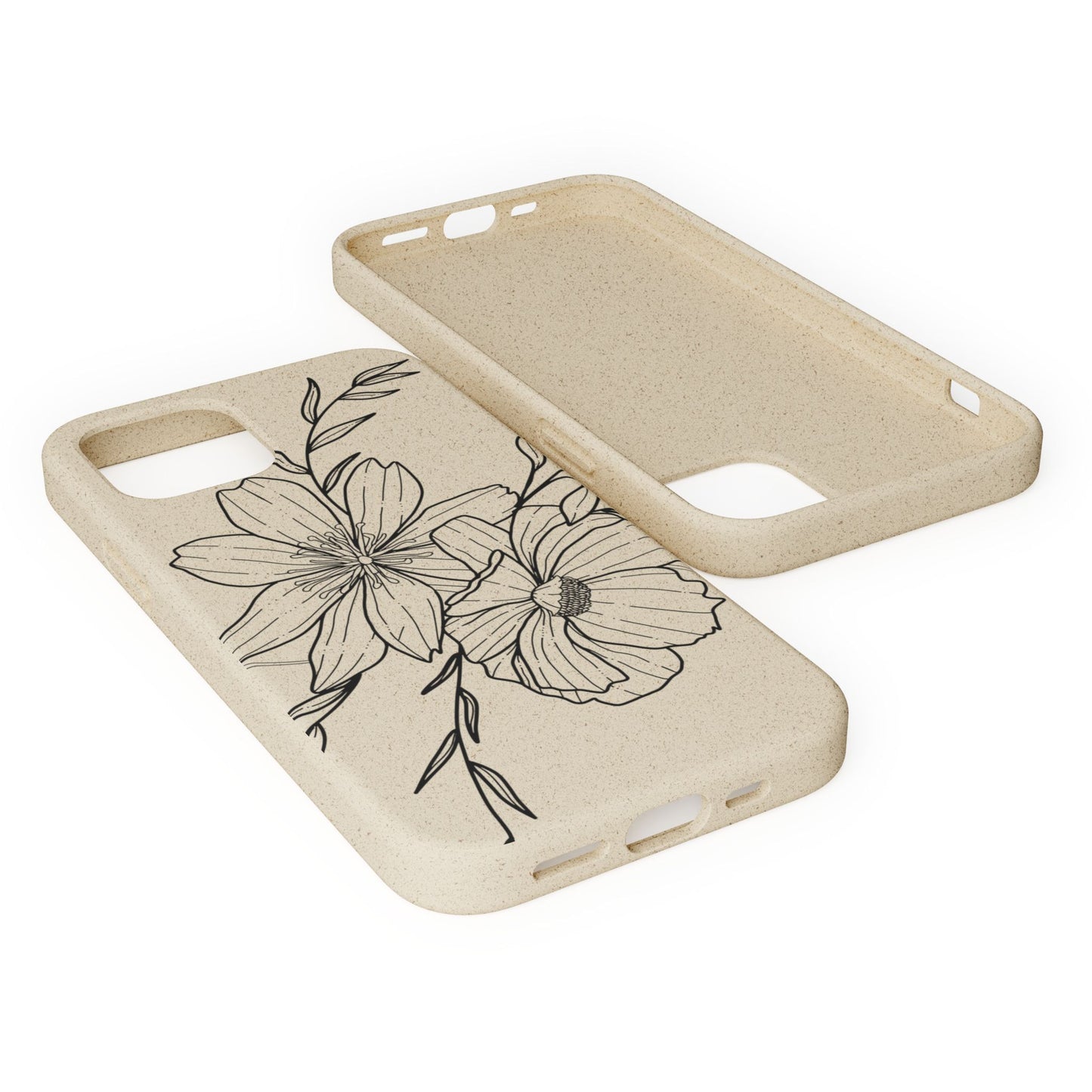 Eco-Friendly Floral Phone Case, Biodegradable Phone Cover, Sustainable Gift, Flower Design, Nature Lover, Green Product