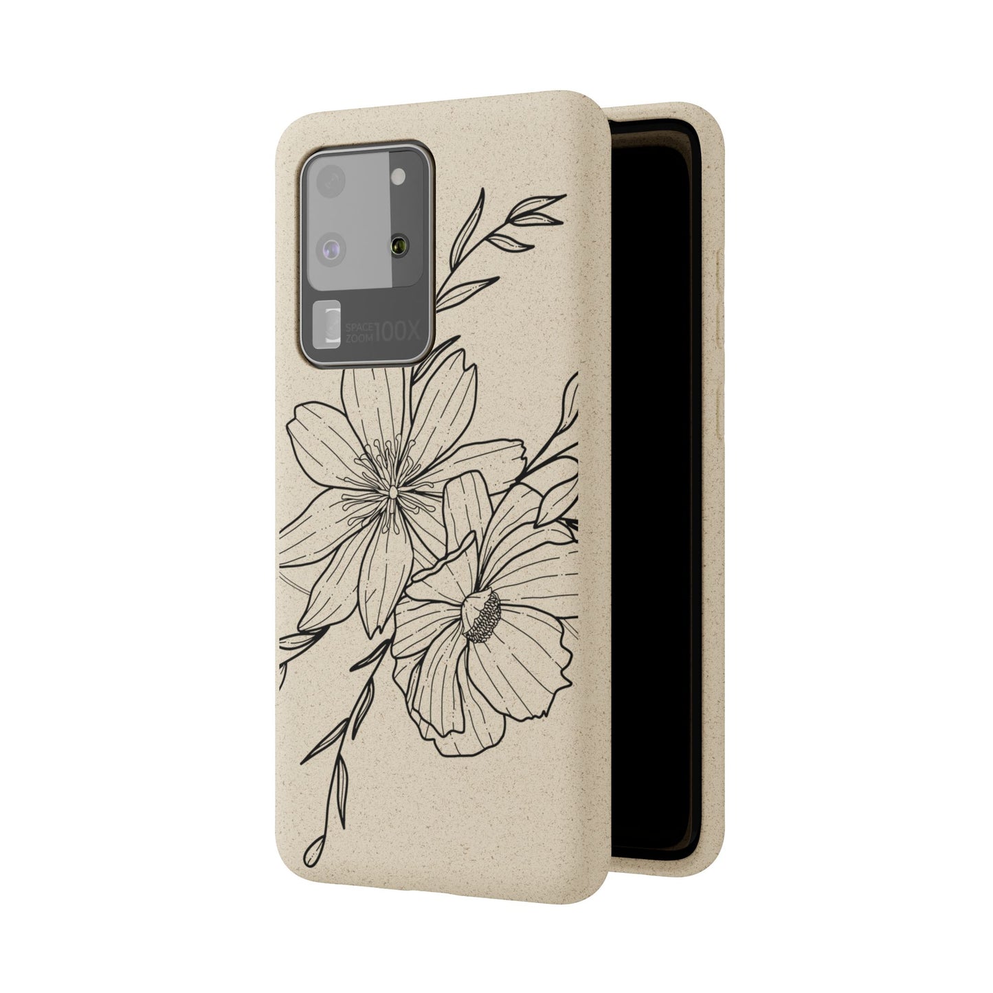 Eco-Friendly Floral Phone Case, Biodegradable Phone Cover, Sustainable Gift, Flower Design, Nature Lover, Green Product