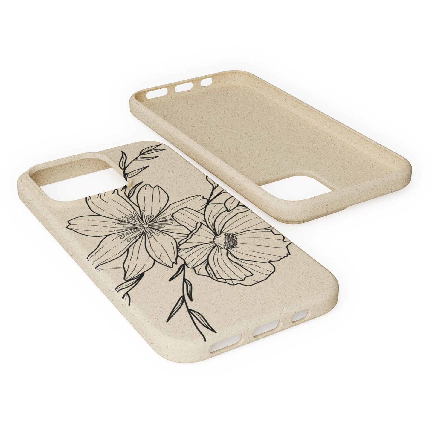 Eco-Friendly Floral Phone Case, Biodegradable Phone Cover, Sustainable Gift, Flower Design, Nature Lover, Green Product