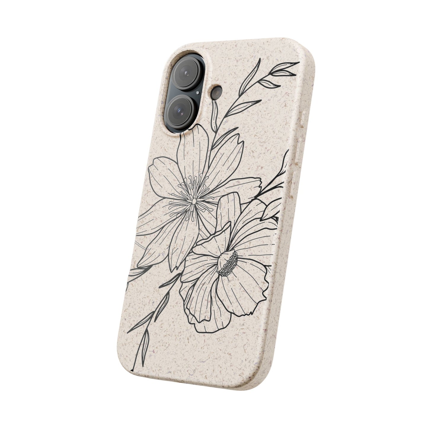 Eco-Friendly Floral Phone Case, Biodegradable Phone Cover, Sustainable Gift, Flower Design, Nature Lover, Green Product