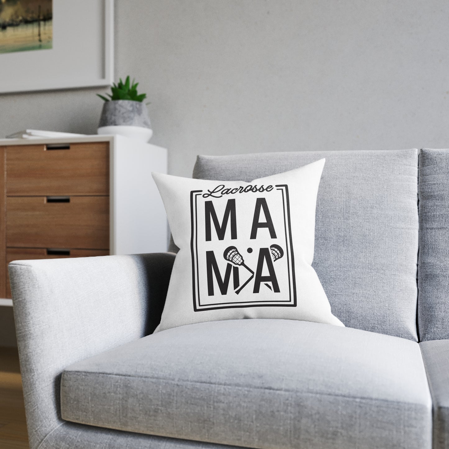 Lacrosse Mama Throw Pillow