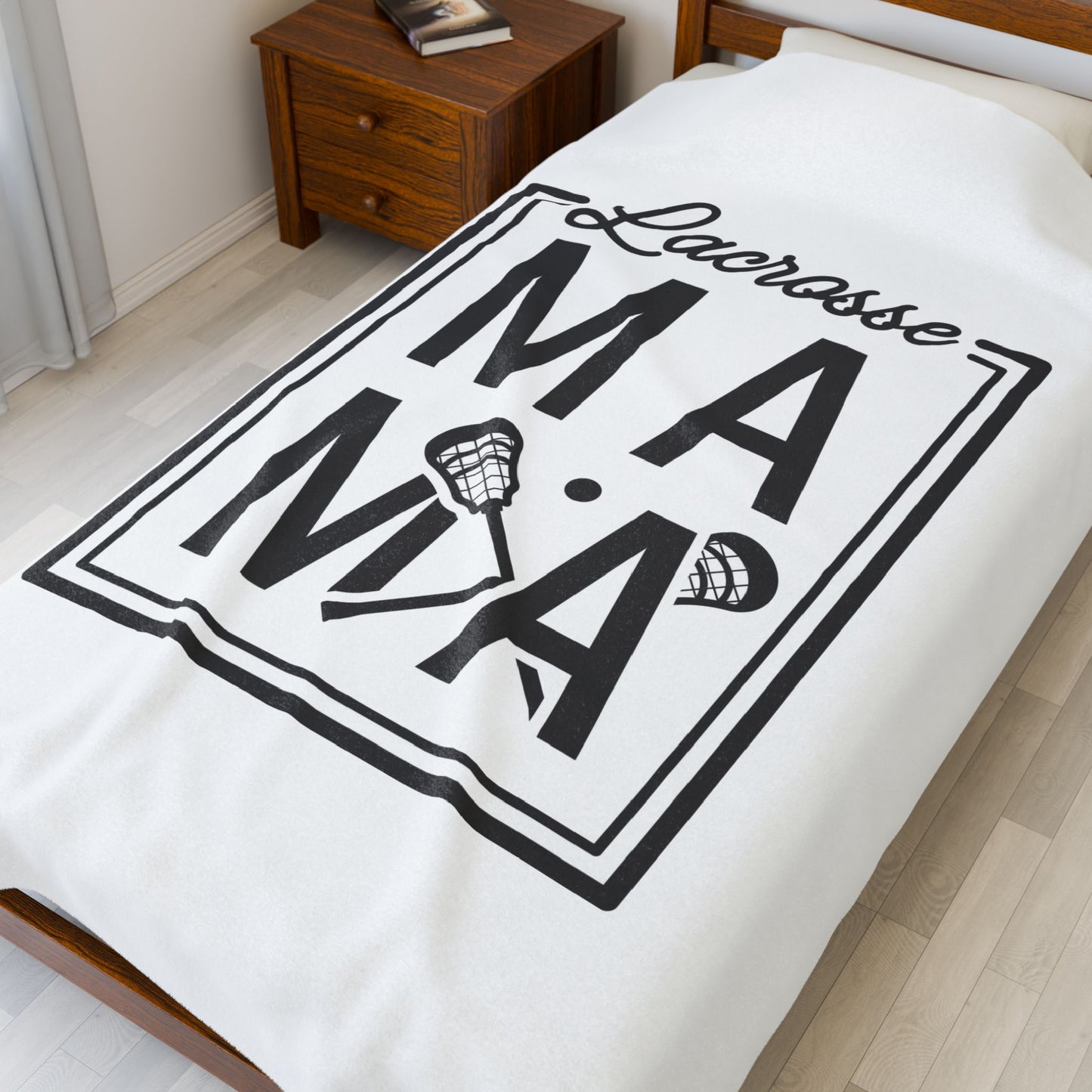 Lacrosse Mama Velveteen Plush Blanket