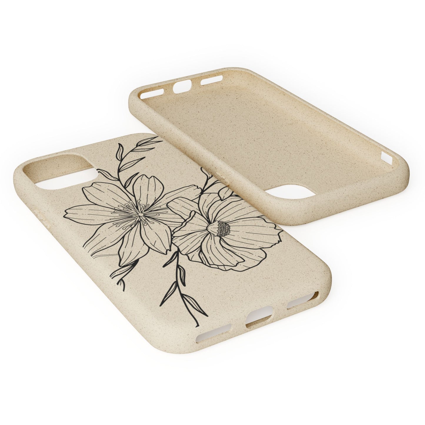 Eco-Friendly Floral Phone Case, Biodegradable Phone Cover, Sustainable Gift, Flower Design, Nature Lover, Green Product