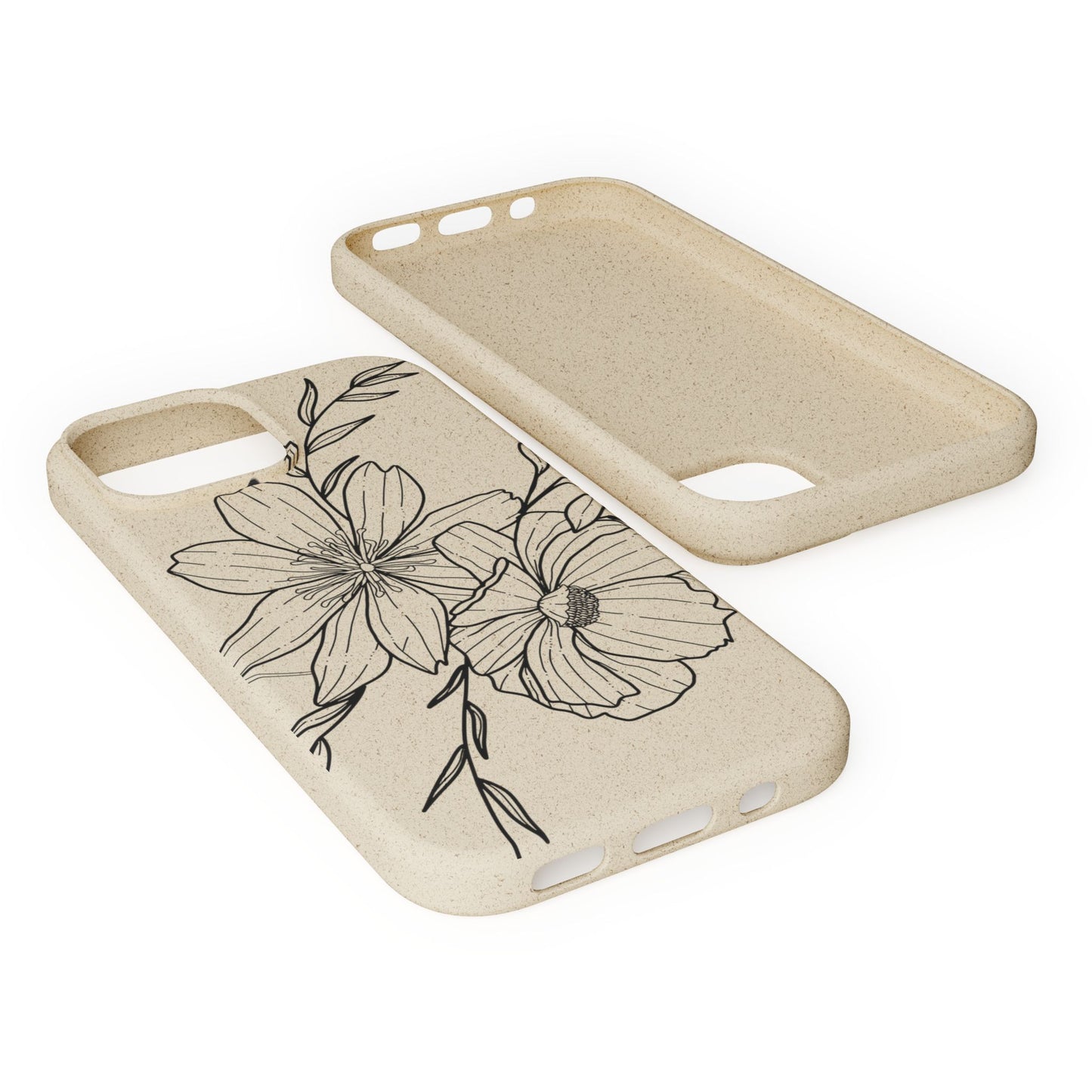 Eco-Friendly Floral Phone Case, Biodegradable Phone Cover, Sustainable Gift, Flower Design, Nature Lover, Green Product