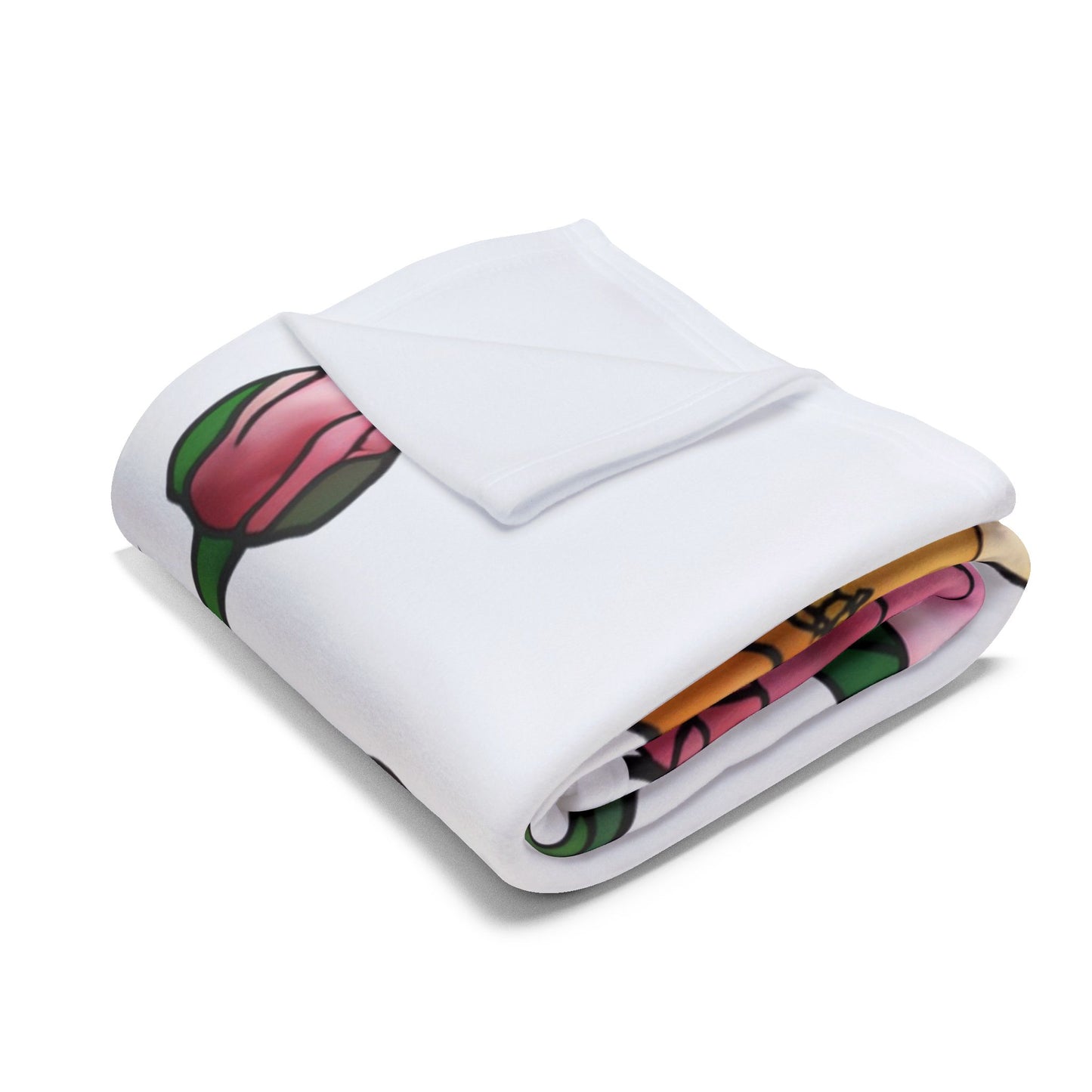 Arctic Fleece Blanket - Vibrant Floral Peony