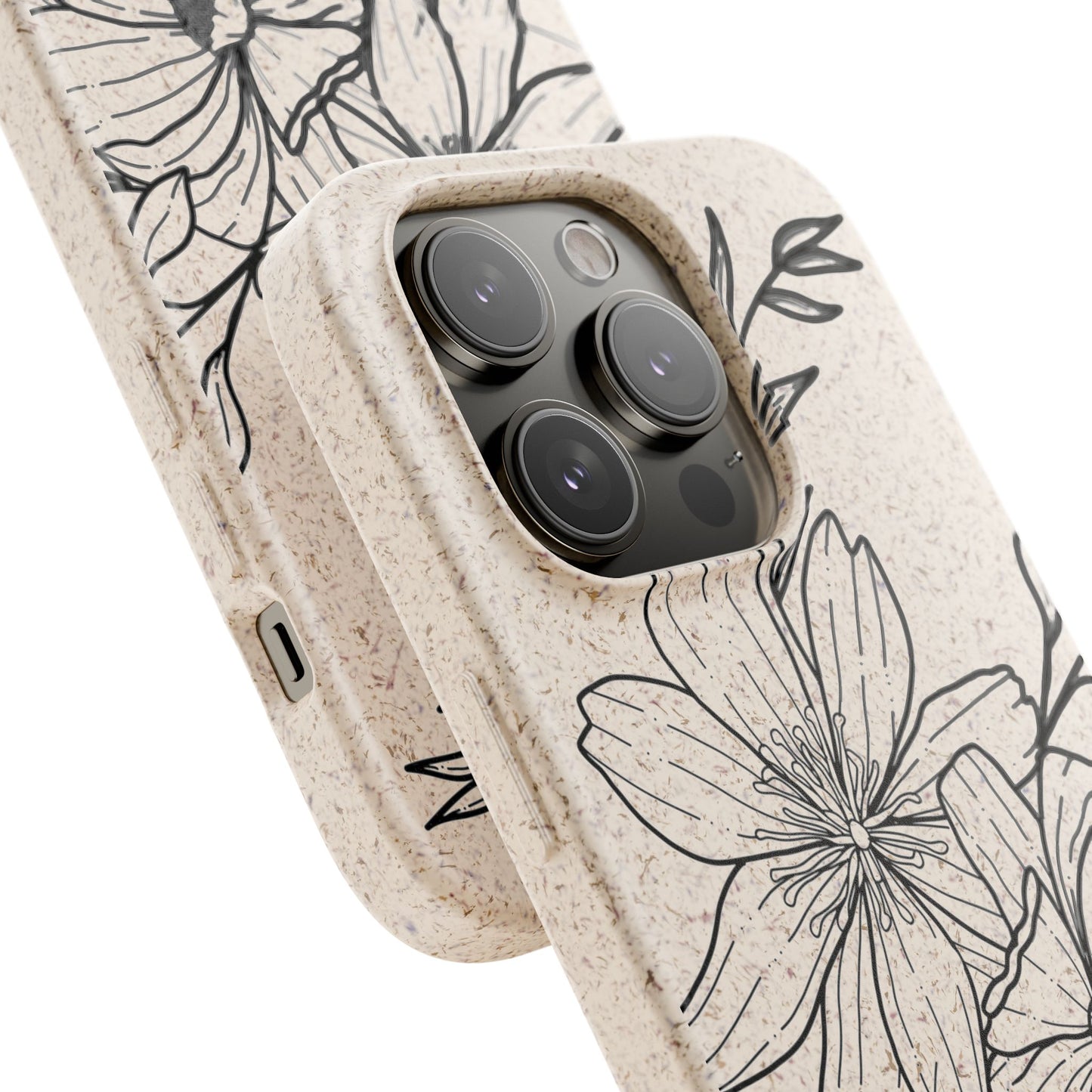 Eco-Friendly Floral Phone Case, Biodegradable Phone Cover, Sustainable Gift, Flower Design, Nature Lover, Green Product