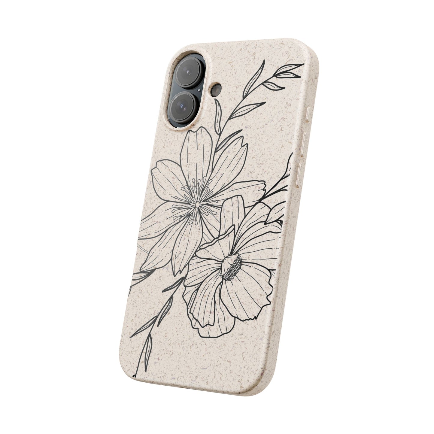 Eco-Friendly Floral Phone Case, Biodegradable Phone Cover, Sustainable Gift, Flower Design, Nature Lover, Green Product