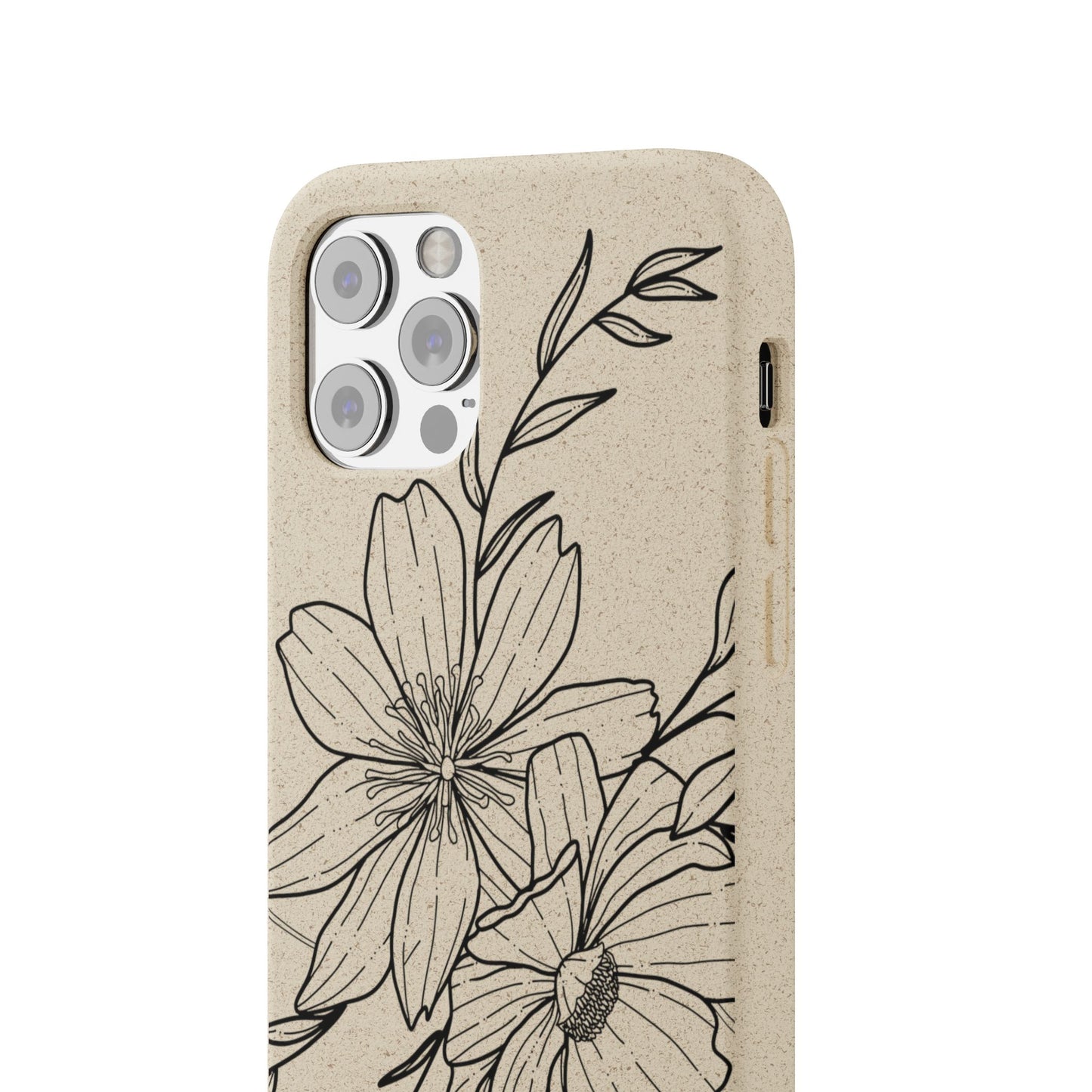 Eco-Friendly Floral Phone Case, Biodegradable Phone Cover, Sustainable Gift, Flower Design, Nature Lover, Green Product