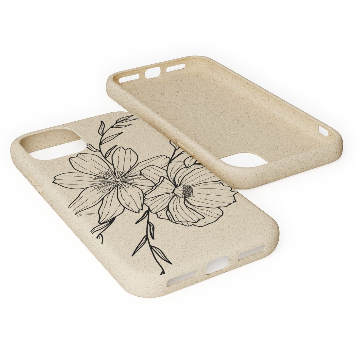Eco-Friendly Floral Phone Case, Biodegradable Phone Cover, Sustainable Gift, Flower Design, Nature Lover, Green Product