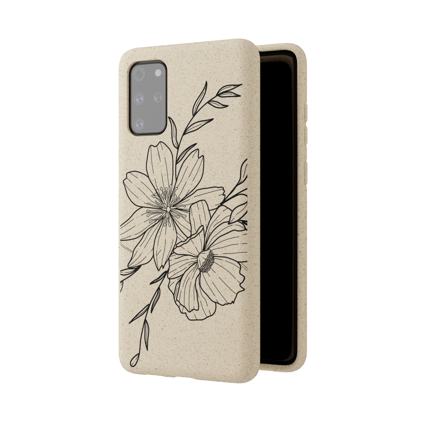 Eco-Friendly Floral Phone Case, Biodegradable Phone Cover, Sustainable Gift, Flower Design, Nature Lover, Green Product