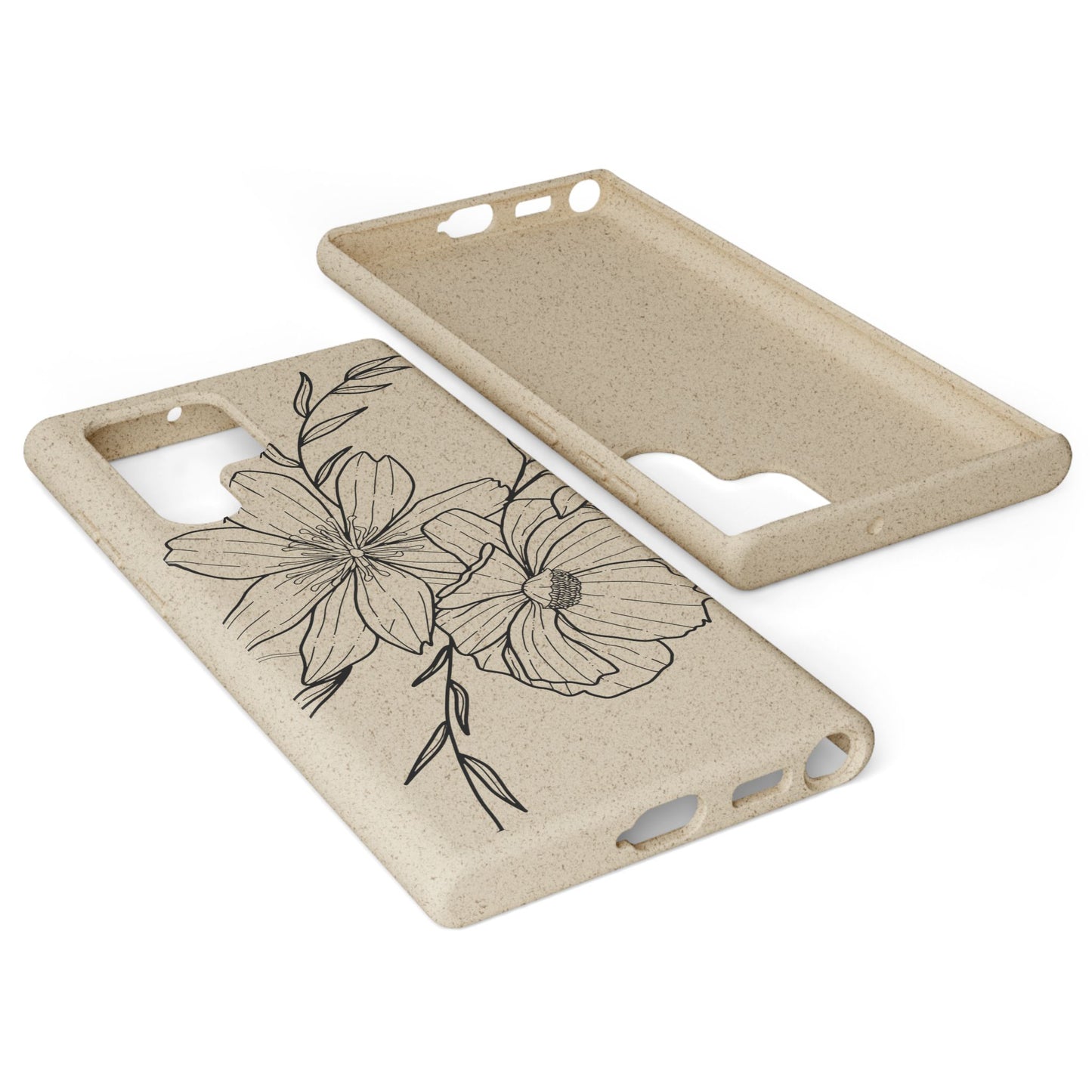 Eco-Friendly Floral Phone Case, Biodegradable Phone Cover, Sustainable Gift, Flower Design, Nature Lover, Green Product